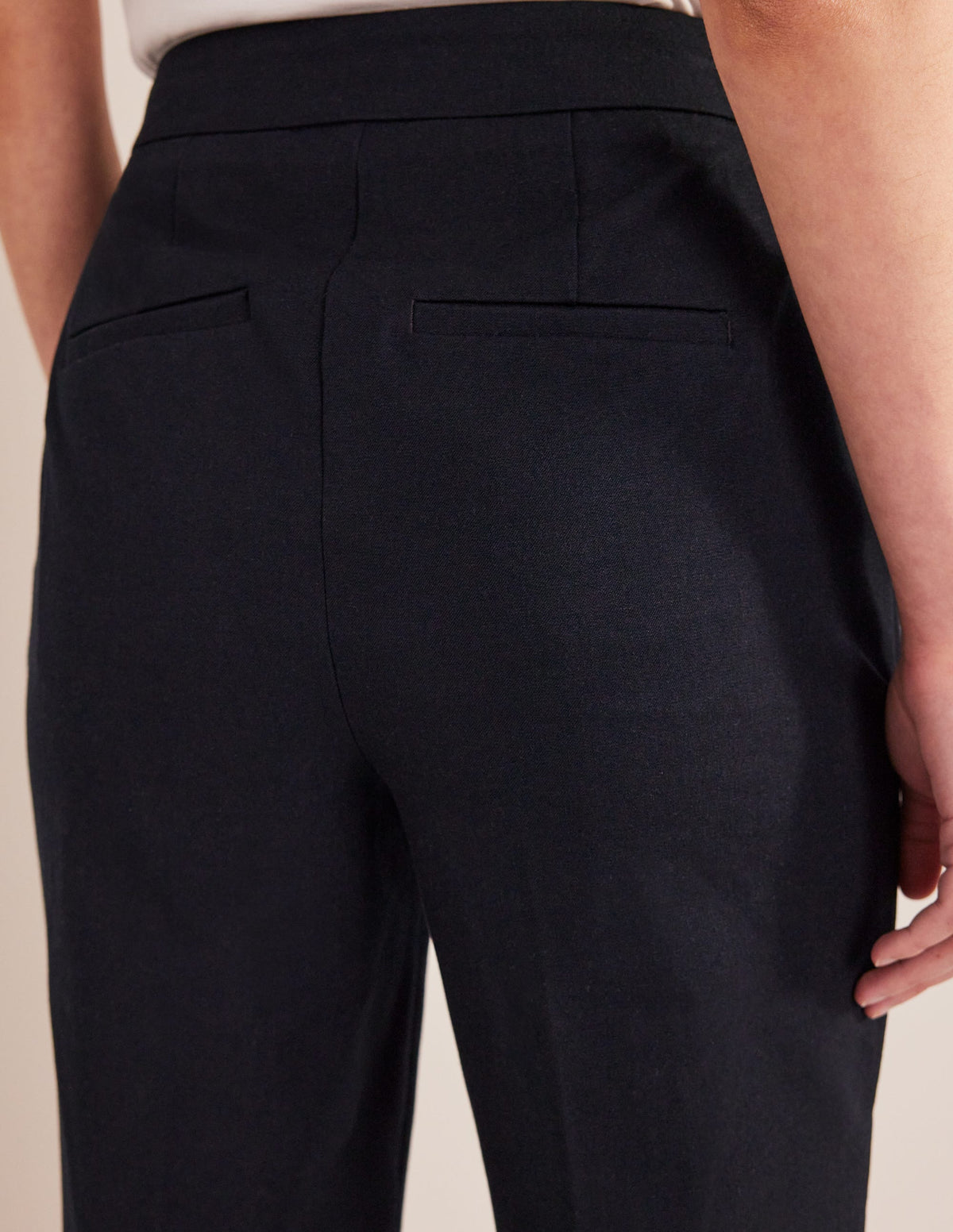 Bi-Stretch Straight Pants-Navy-2