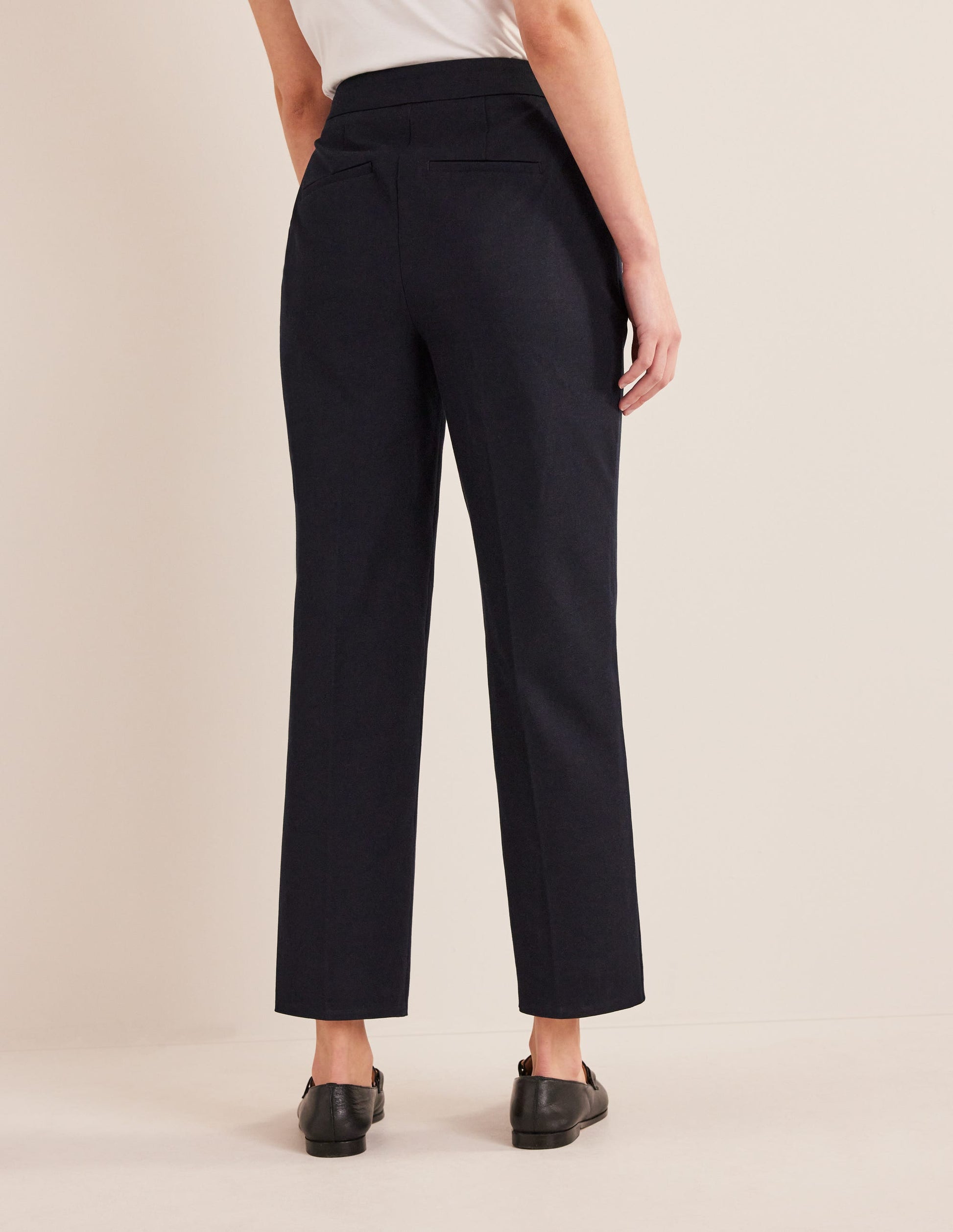 Bi-Stretch Straight Pants-Navy-3