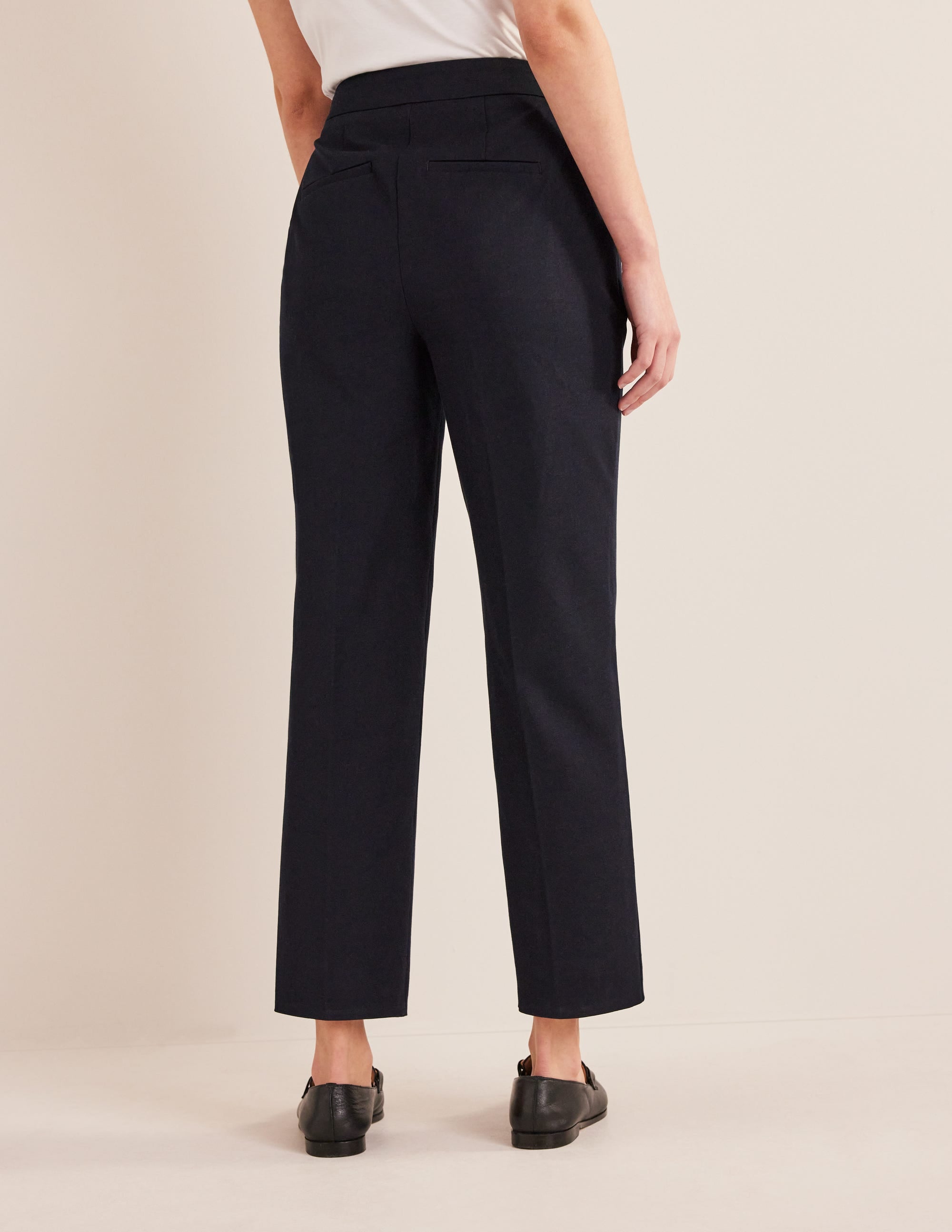 Bi-Stretch Straight Pants-Navy - Image 3