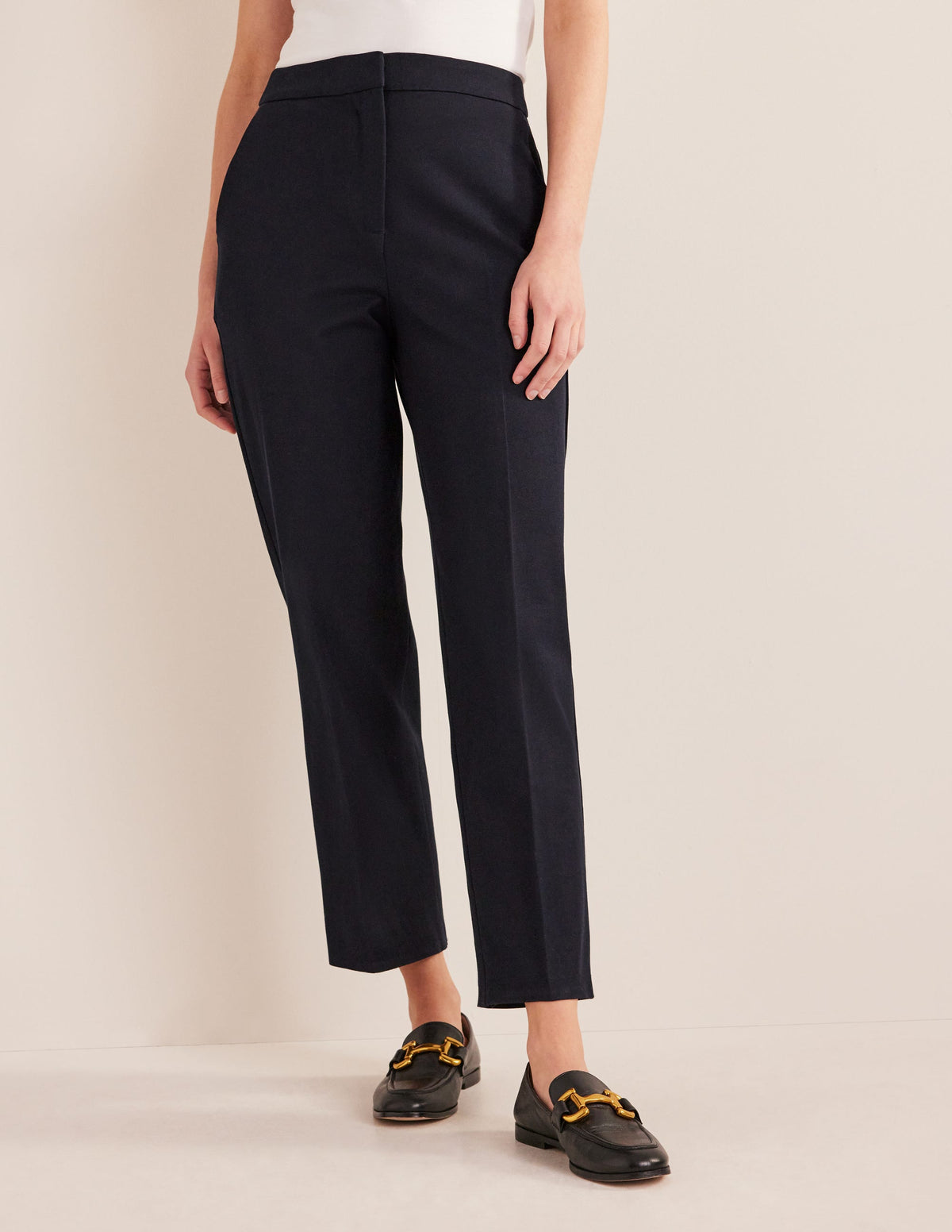 Bi-Stretch Straight Pants-Navy-4