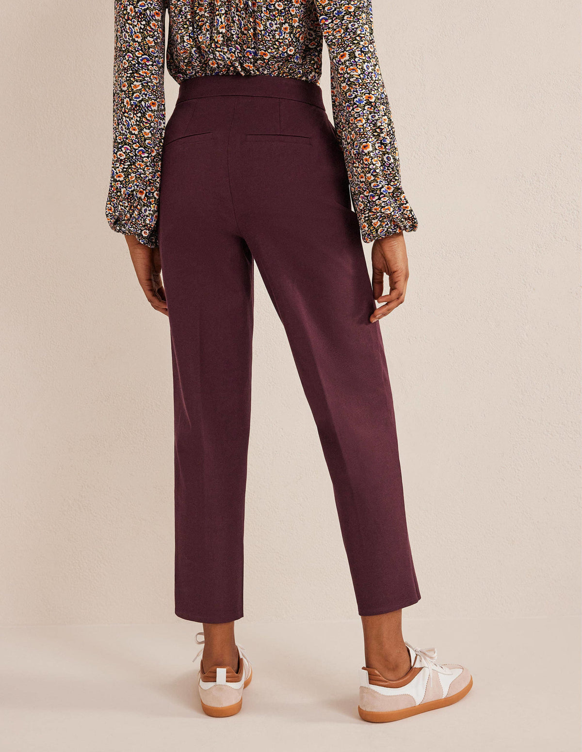 Bi-Stretch Straight Pants-Marroon-3
