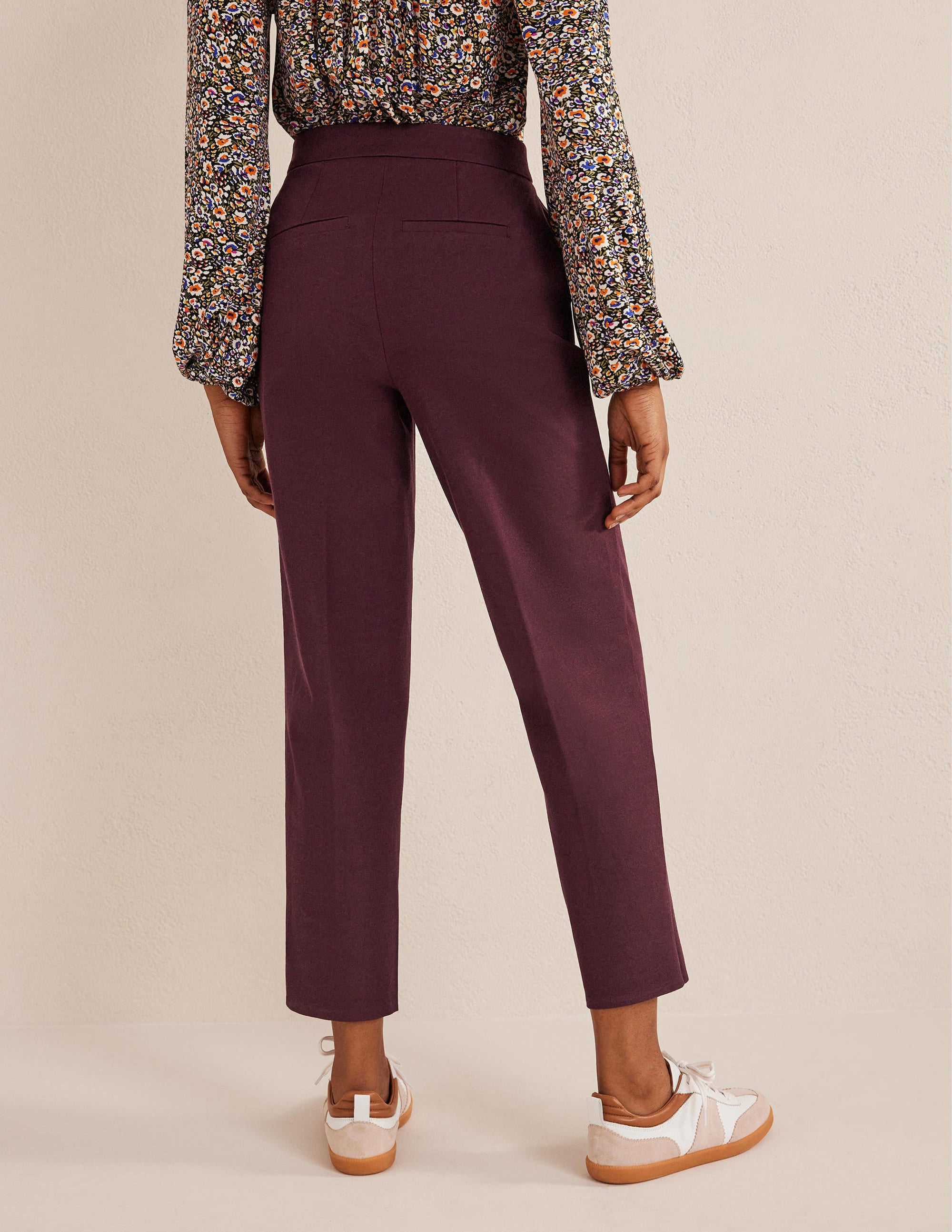 Bi-Stretch Straight Pants-Marroon - Image 3