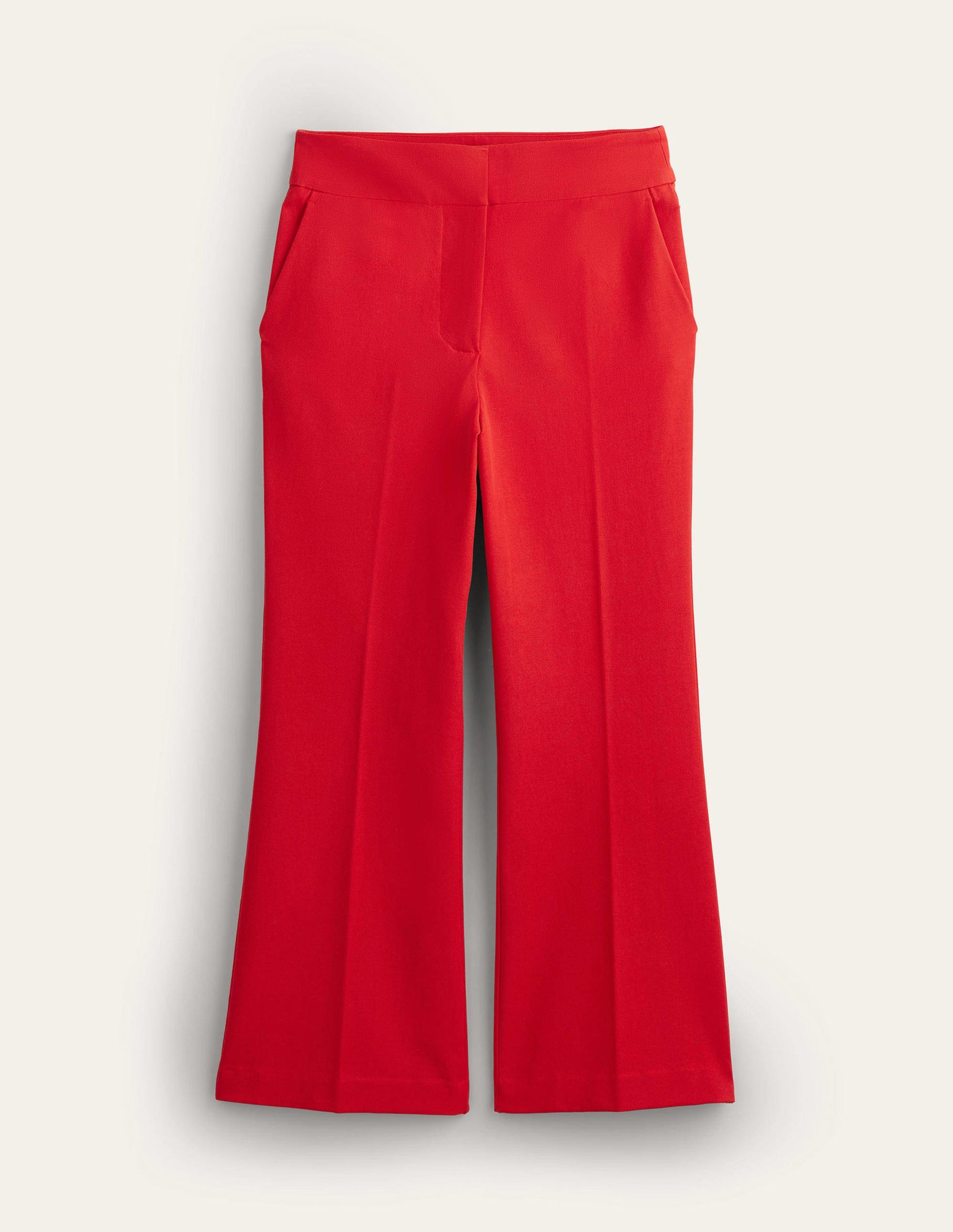 Bi-Stretch Crop Flare Pants-Pillarbox Red-6