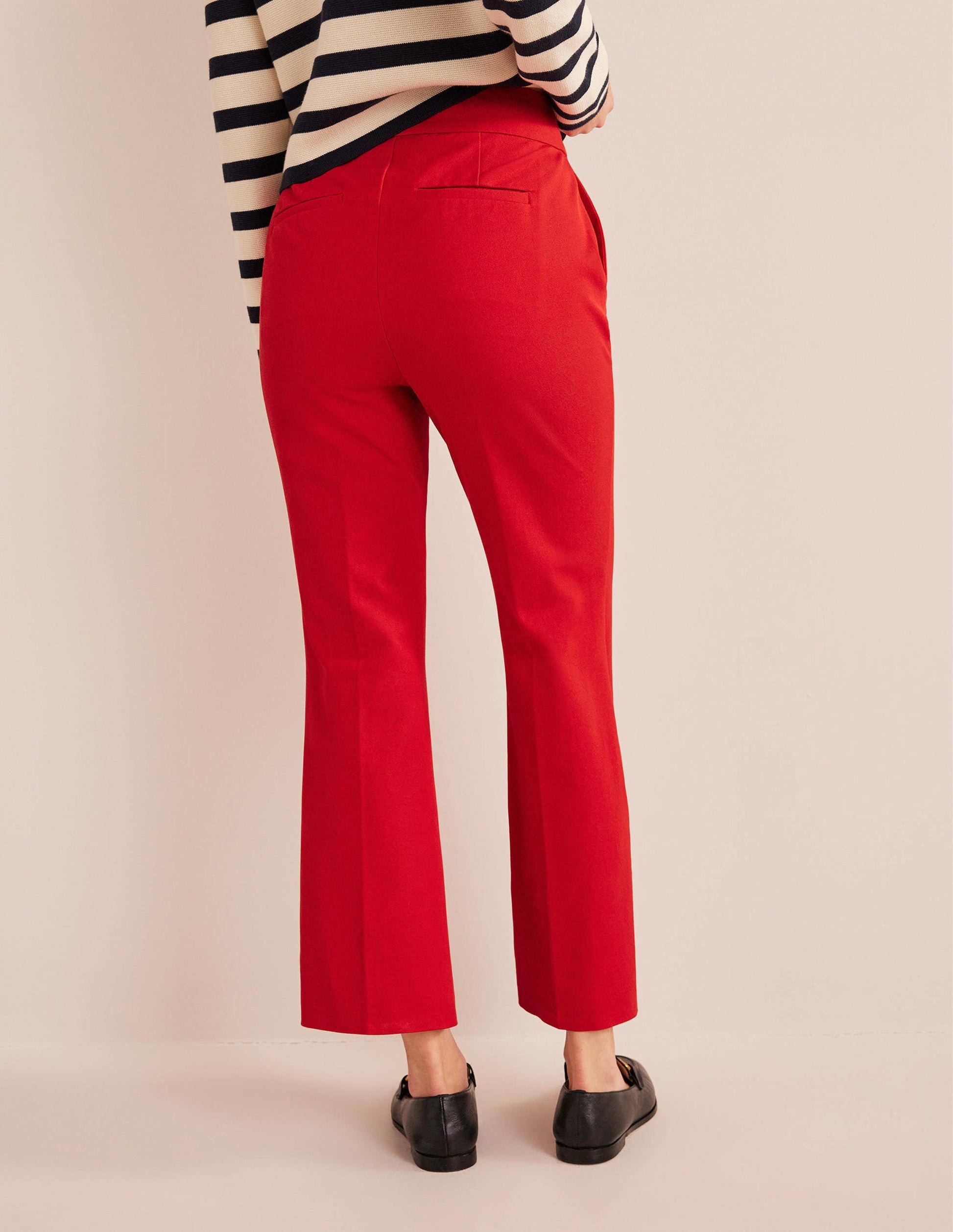 Bi-Stretch Crop Flare Pants-Pillarbox Red-3