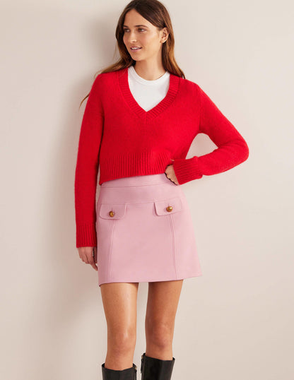 Tailored A-line Mini Skirt-Cameo Pink-1