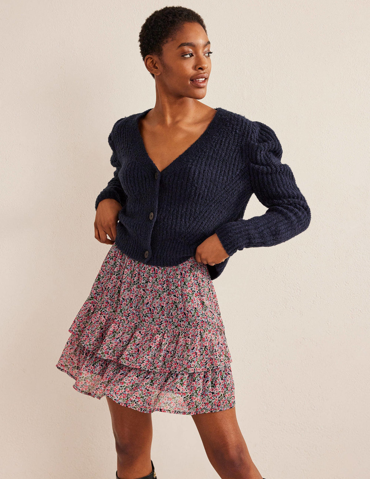Ruffle Mini Skirt-Multi, Petal Toile - Image 1