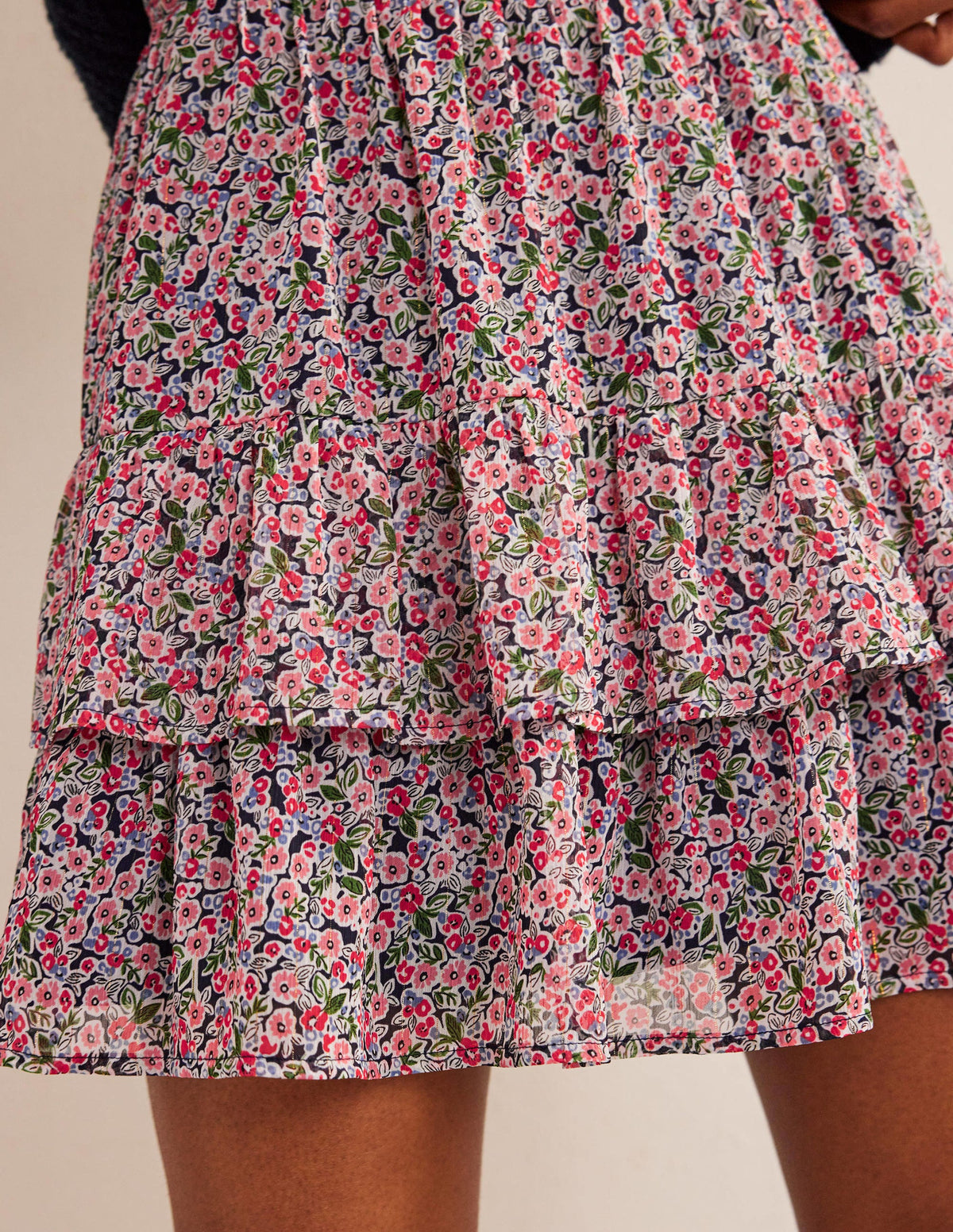 Ruffle Mini Skirt-Multi, Petal Toile - Image 2