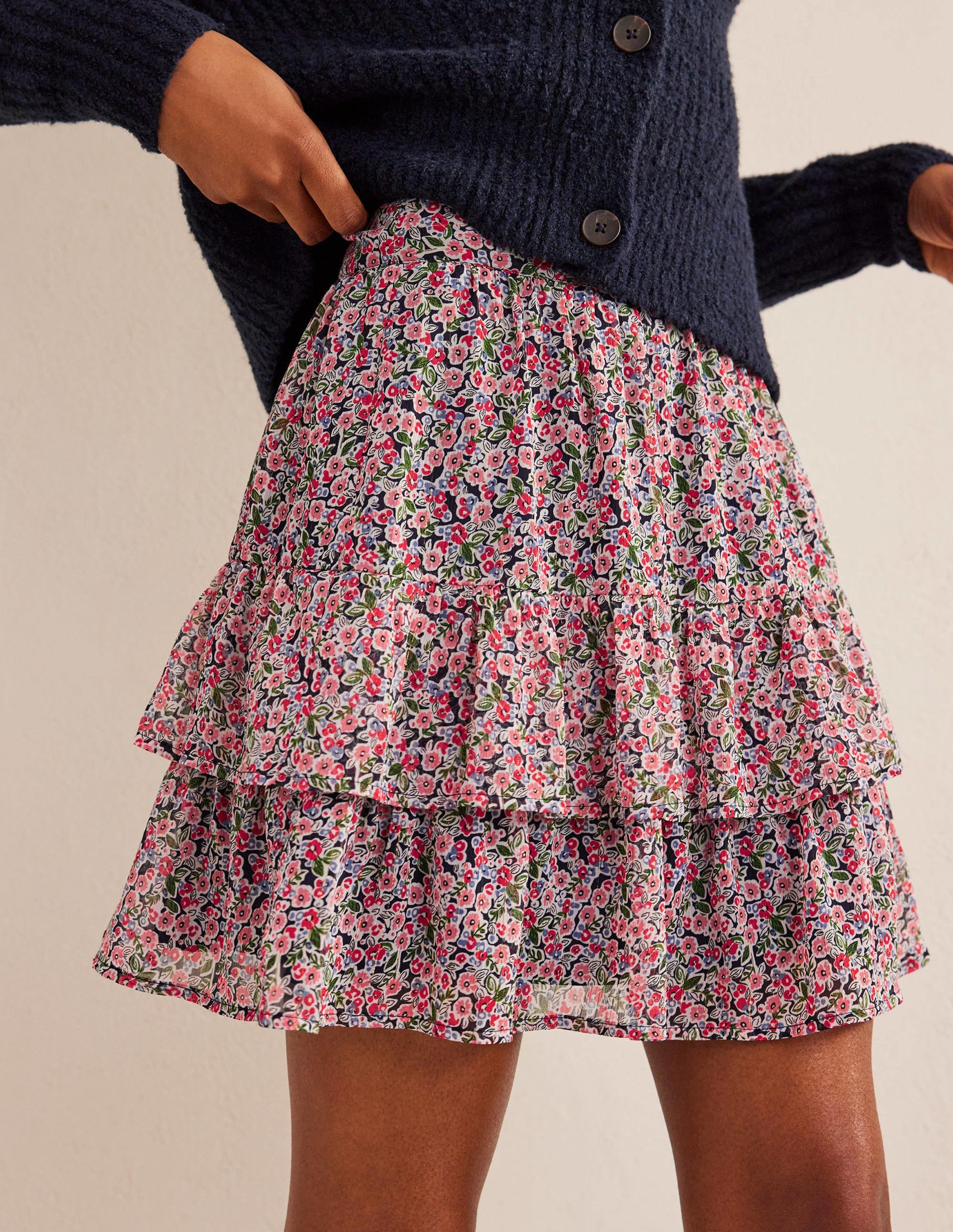 Ruffle Mini Skirt-Multi, Petal Toile - Image 4