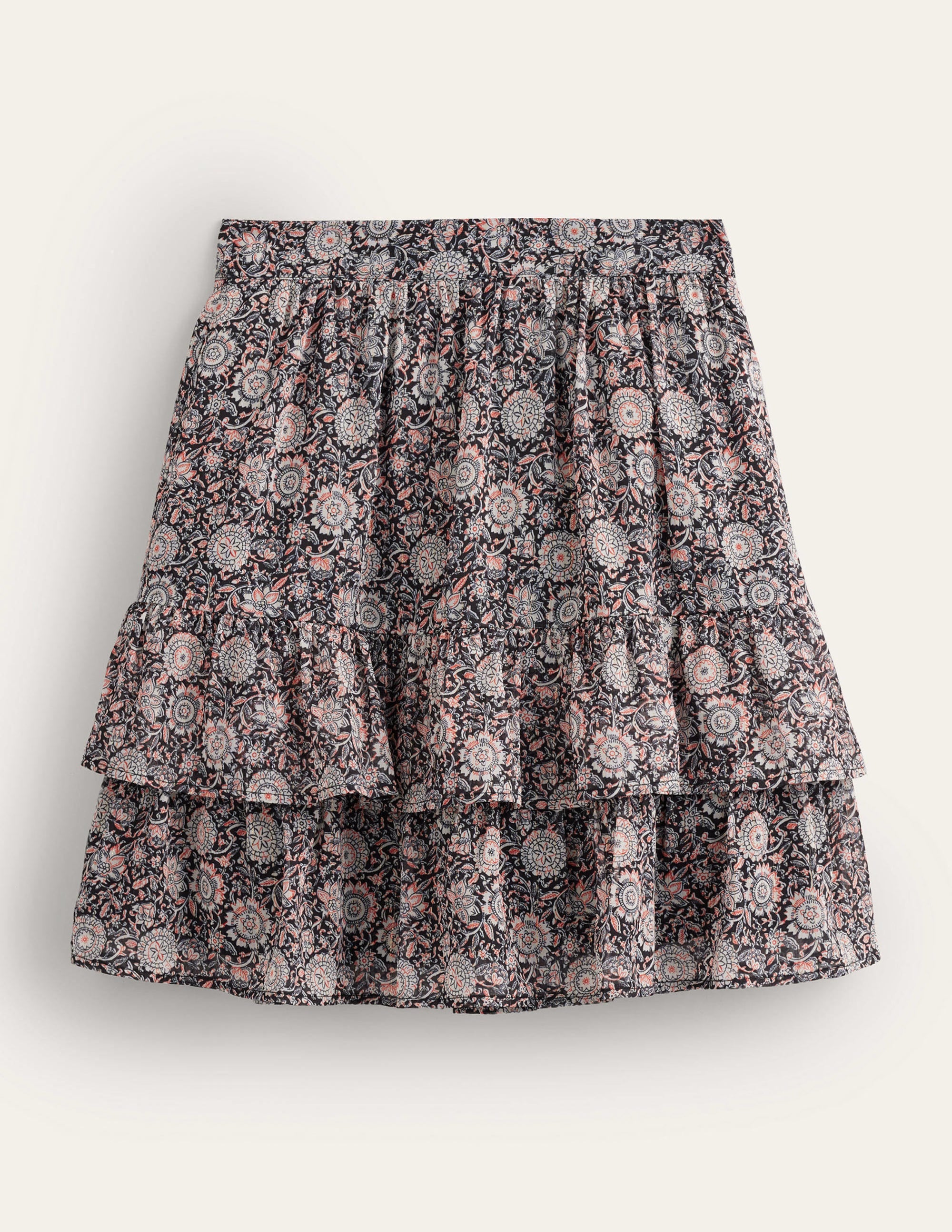 Ruffle Mini Skirt-Popcorn, Floral Tapestry - Image 6