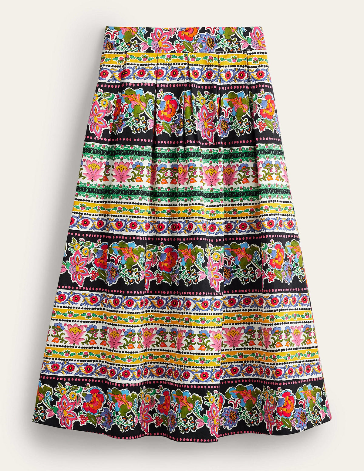Pleated Full Midi Skirt-Multi, Tapestry Stripe-5