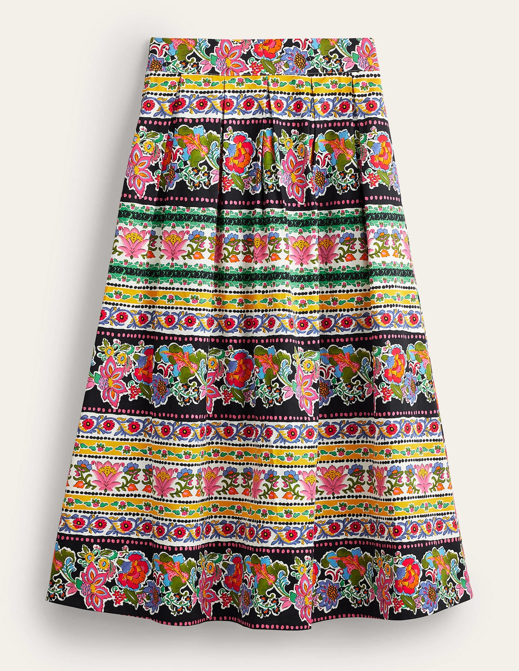 Pleated Full Midi Skirt-Multi, Tapestry Stripe - Image 5