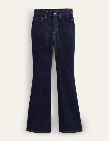 High Rise Flare Jeans-Indigo