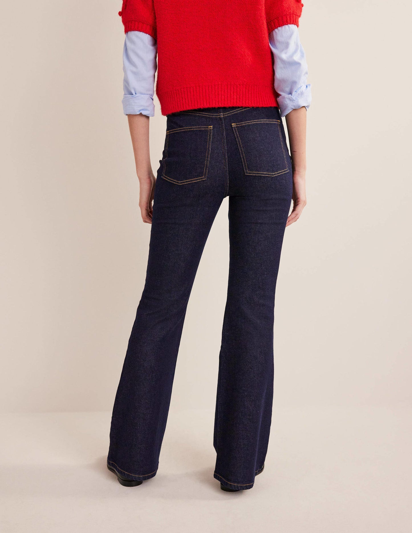 High Rise Flare Jeans-Indigo