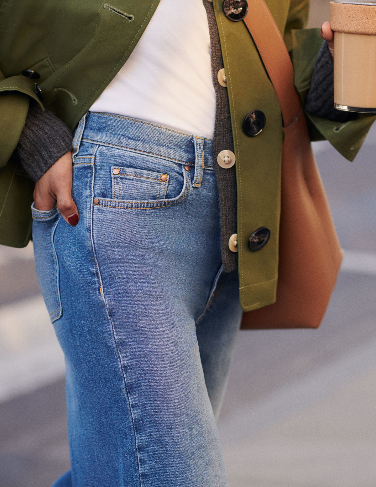 High Rise Wide Leg Jeans-Mid Vintage - Image 11