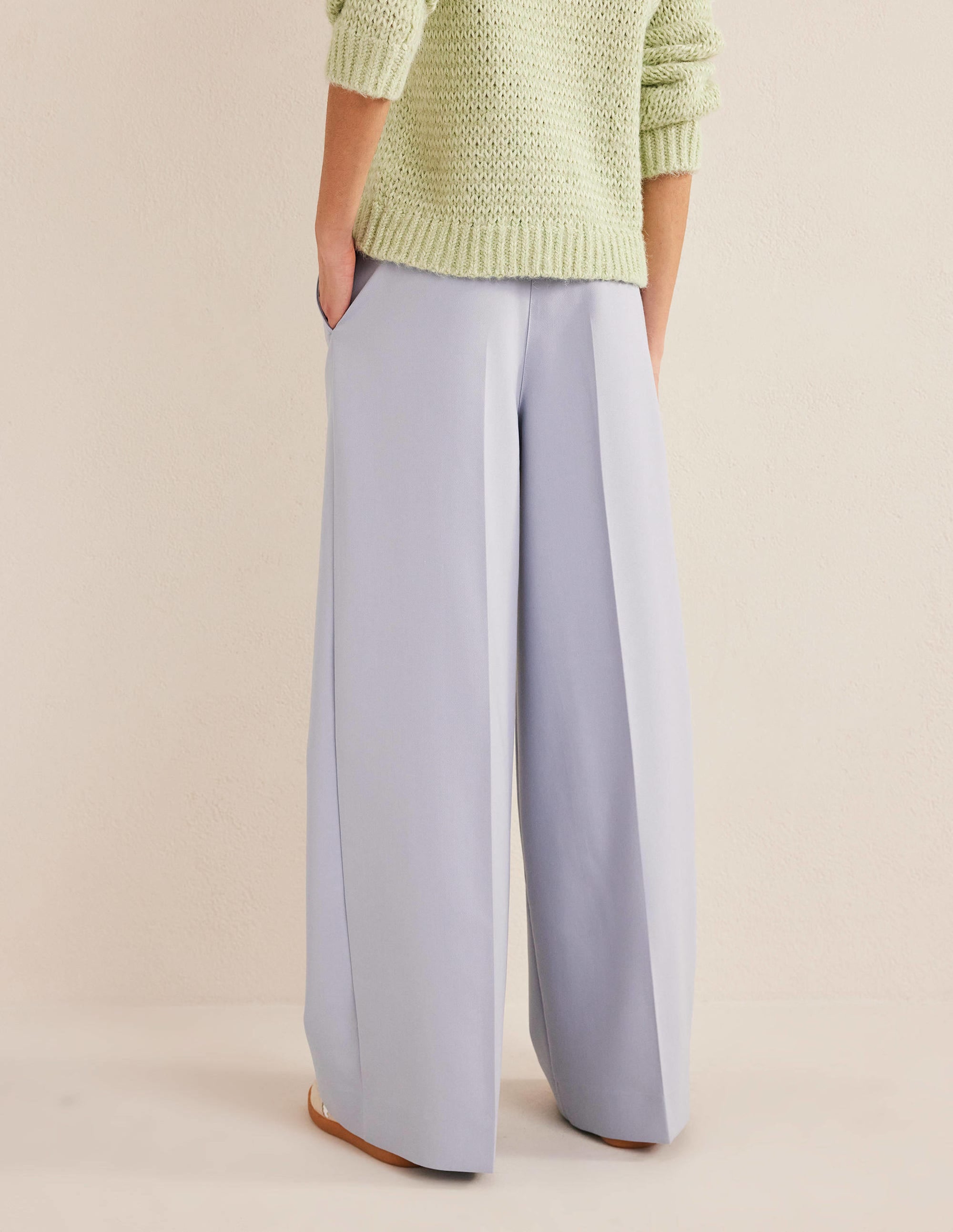 High Rise Wide Leg Pants-Blue Blizzard - Image 3