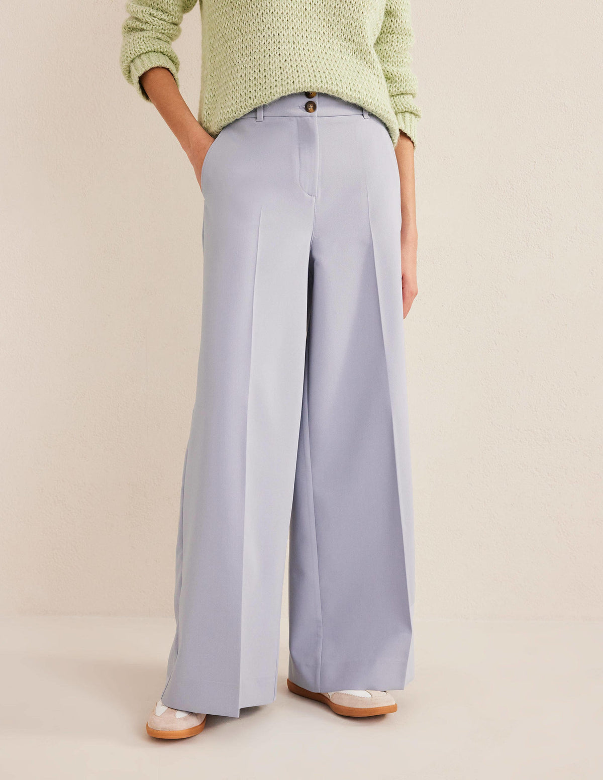 High Rise Wide Leg Pants-Blue Blizzard-4