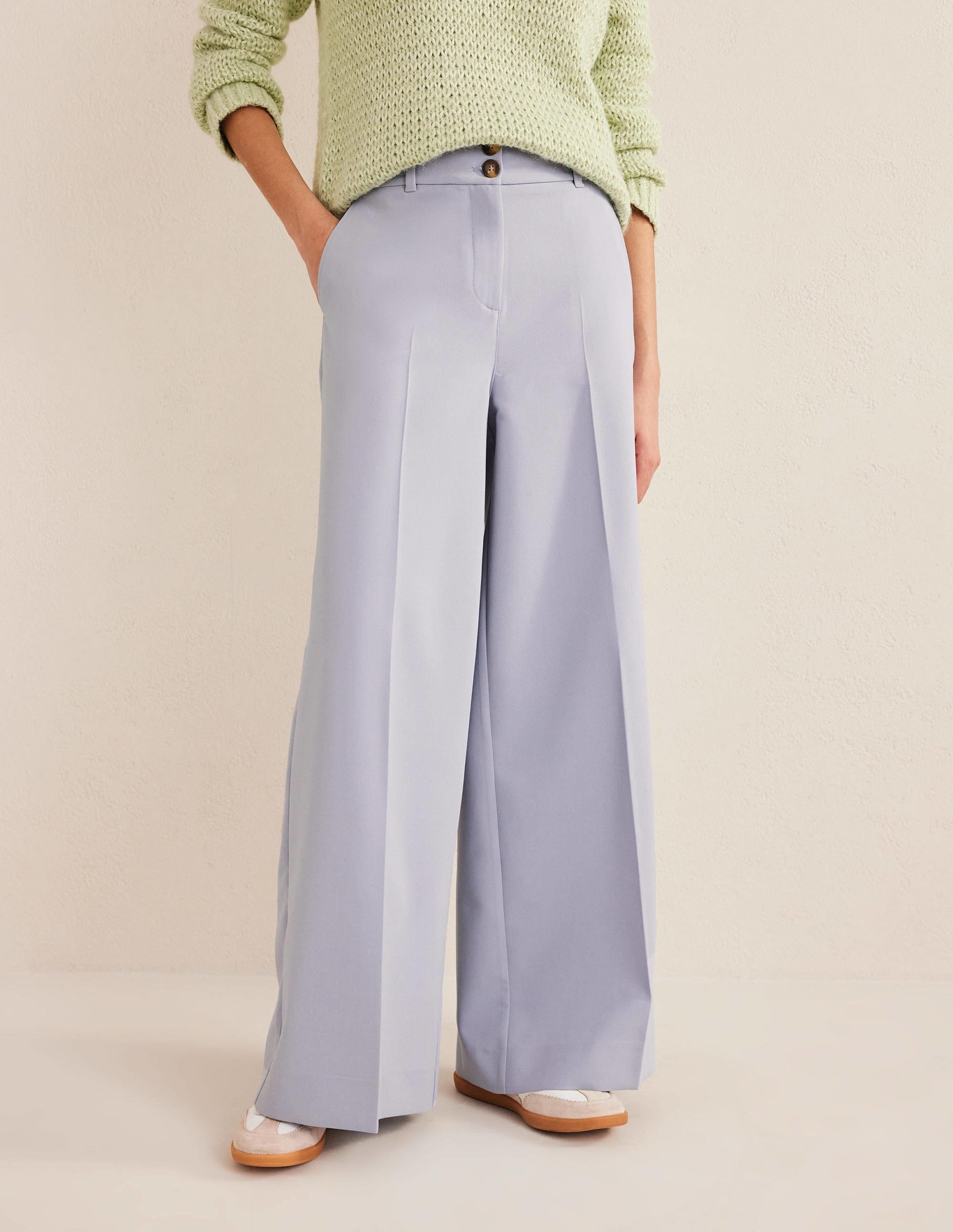 High Rise Wide Leg Pants-Blue Blizzard - Image 4
