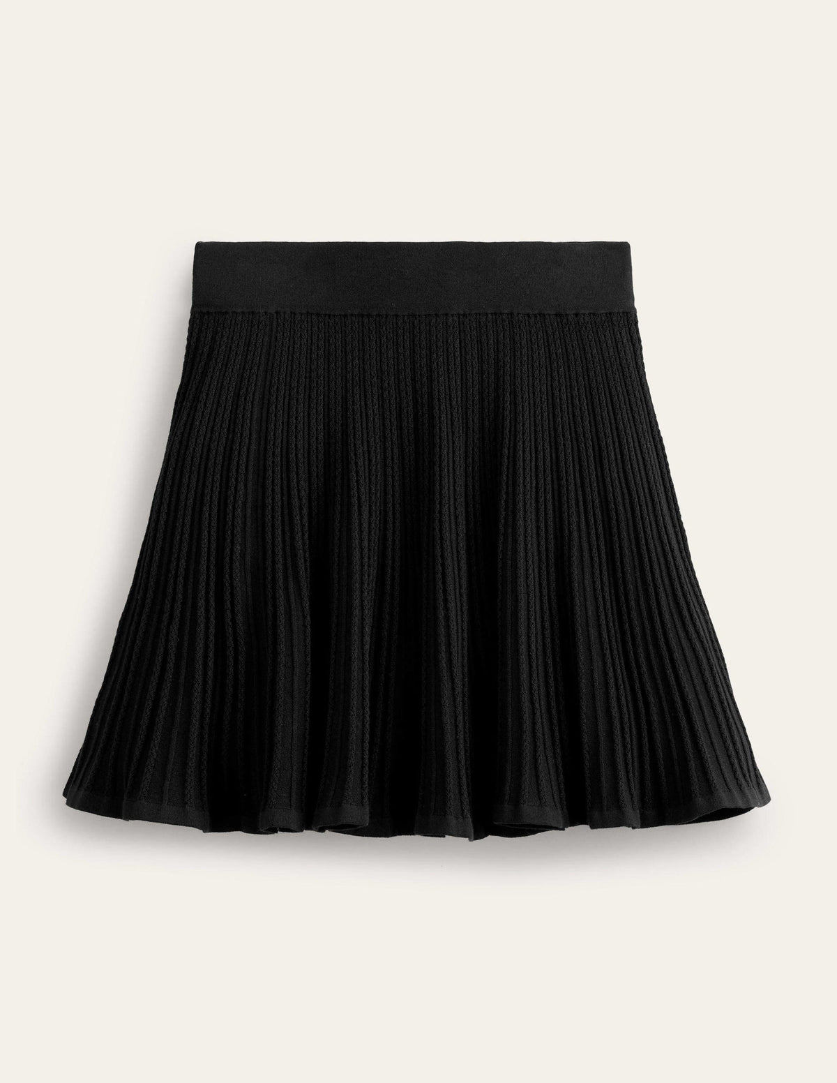 Knitted Pointelle Skirt-Black-6