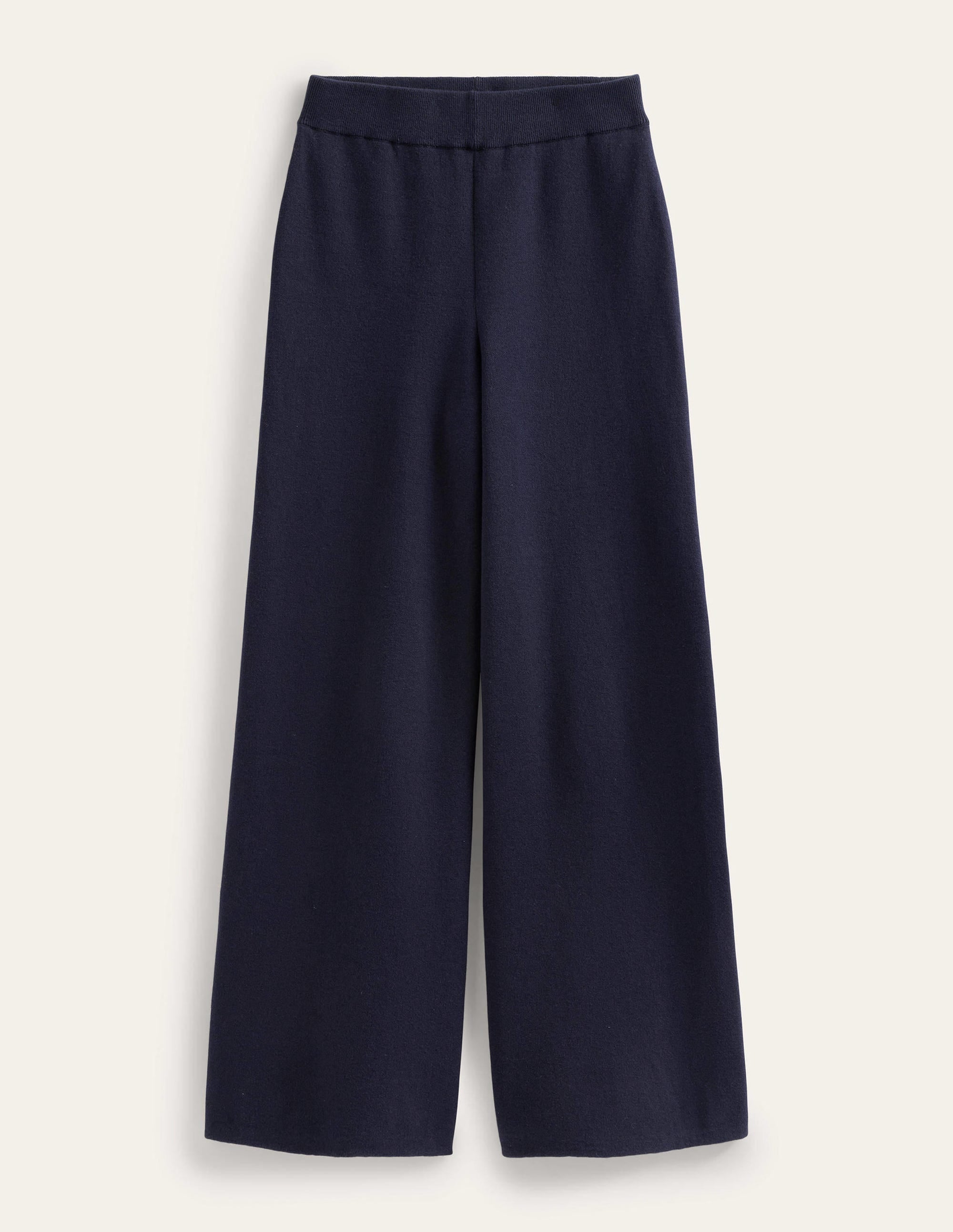 Knitted Wide Leg Pants-Navy - Image 5