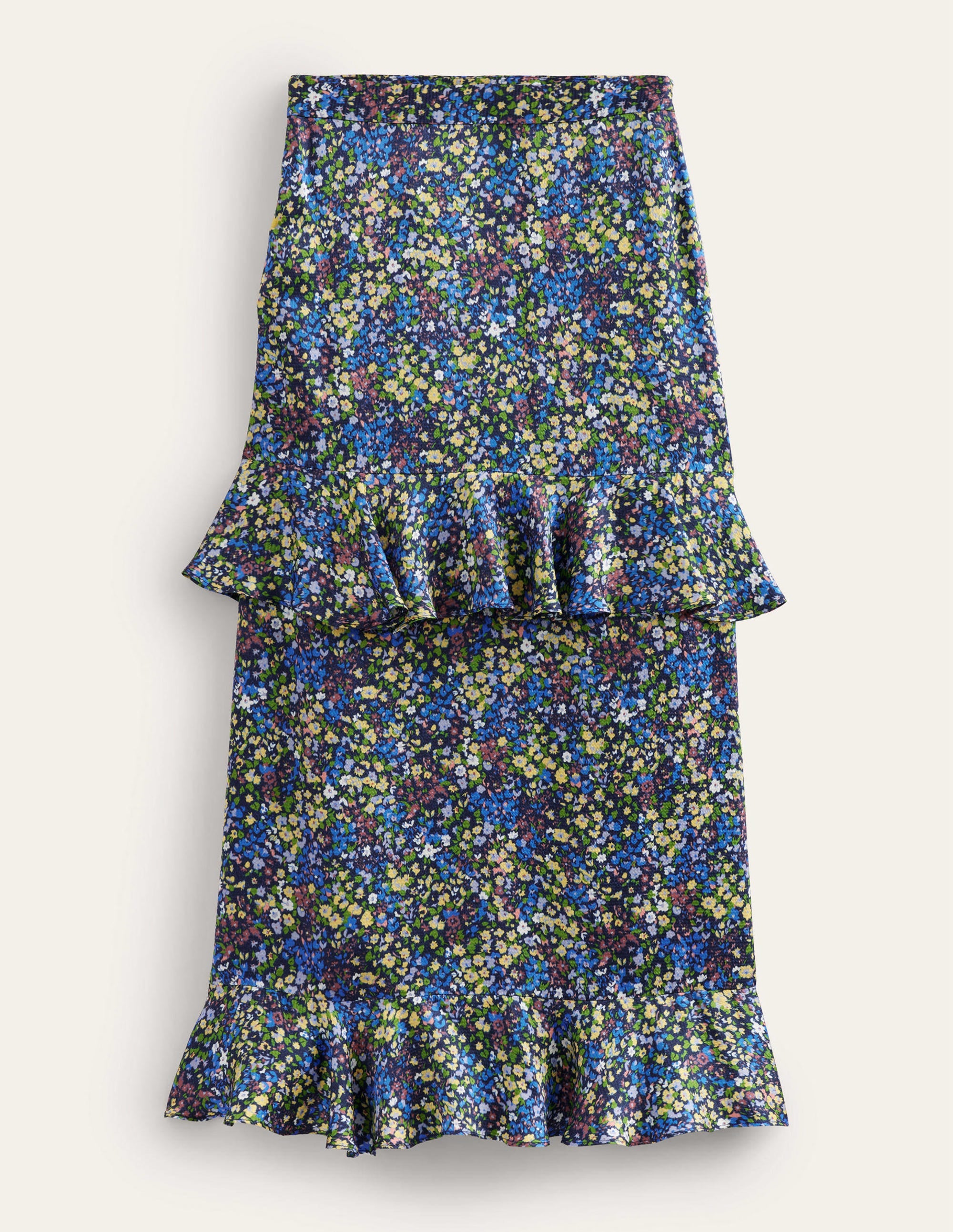 Satin Ruffle Midi Skirt-Nebulas Blue, Gatdenia Petal - Image 6