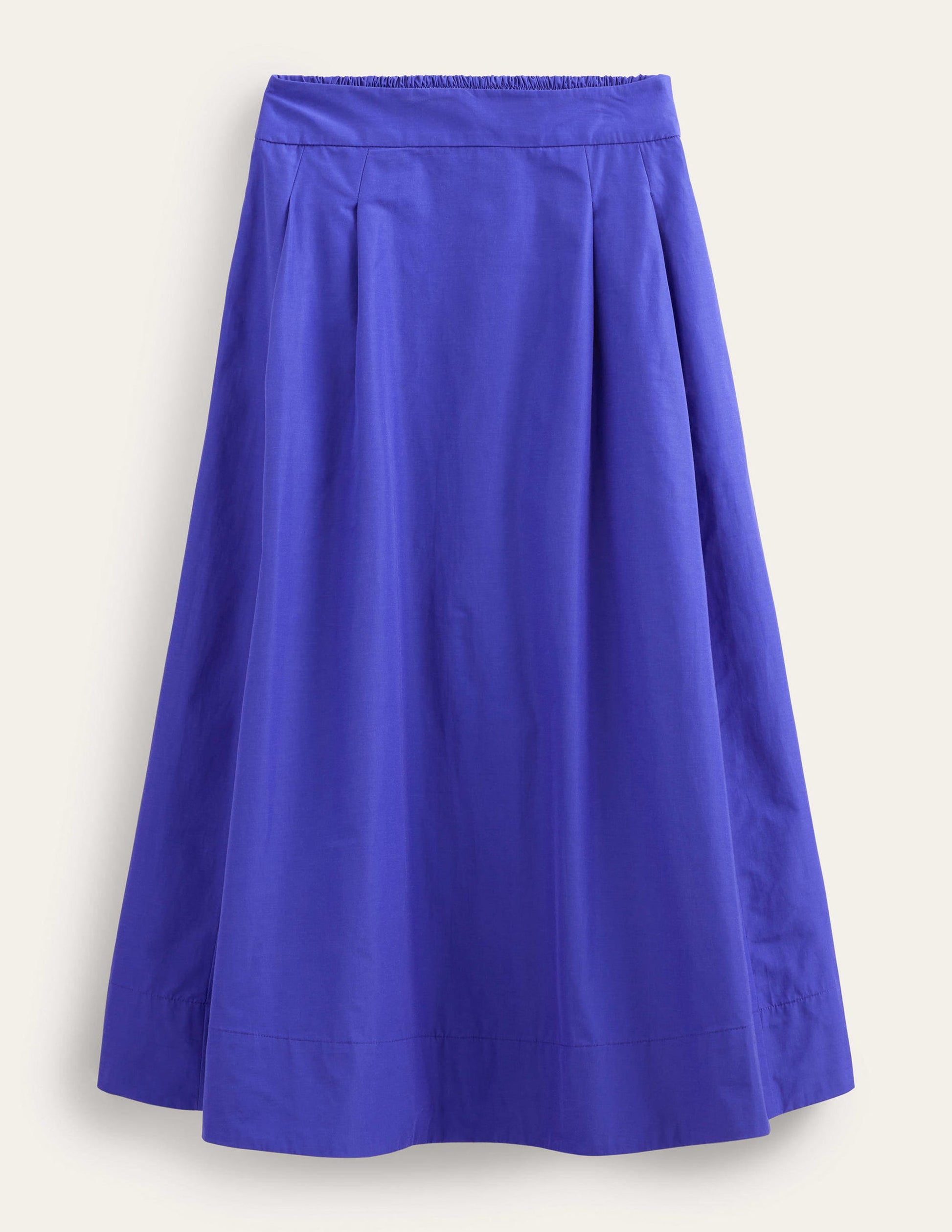 Taffeta Pull-on Midi Skirt-Blue Herron-5