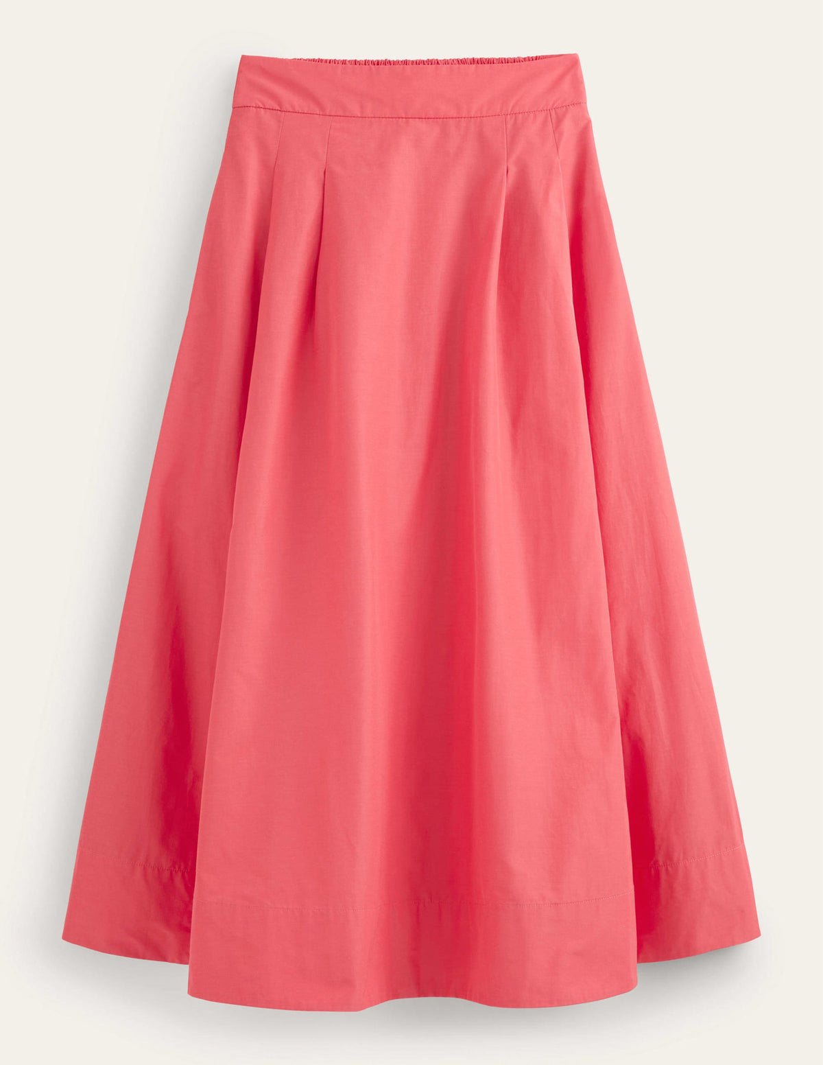 Taffeta Pull-on Midi Skirt-Coral - Image 3
