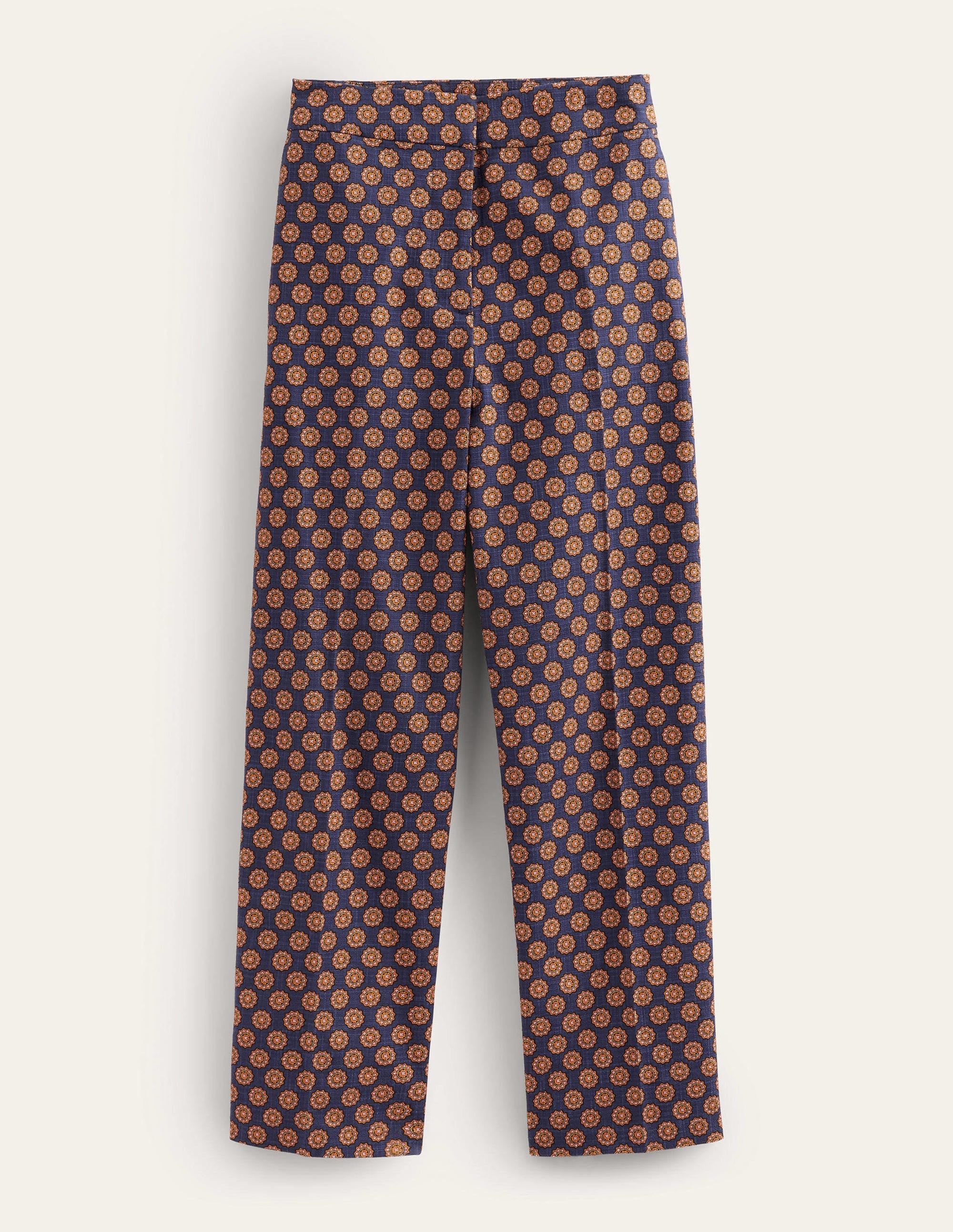 Printed Straight Pants-Navy, Sunflower Geo - Image 6