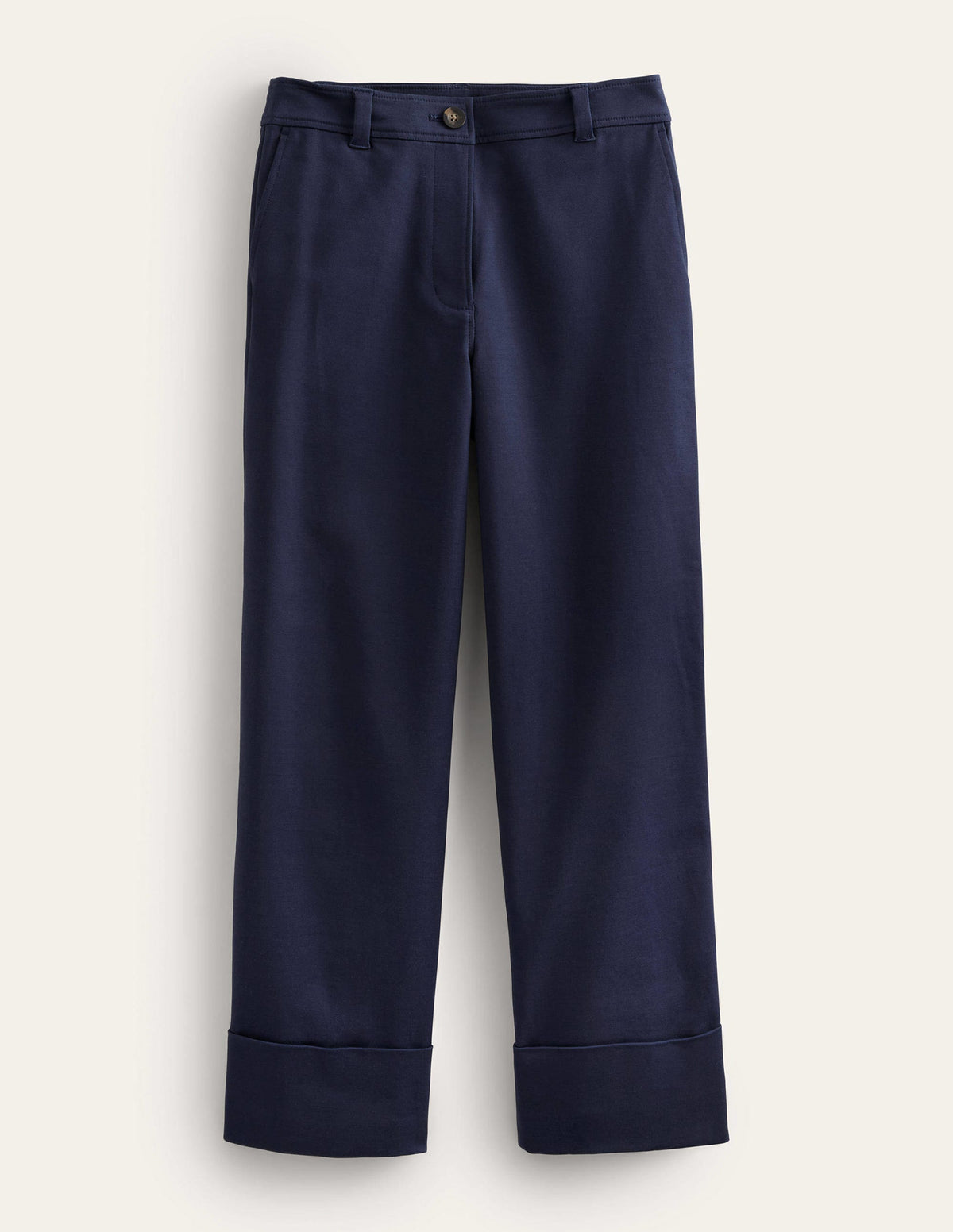 Tailored Turn Up Pants-Navy-6
