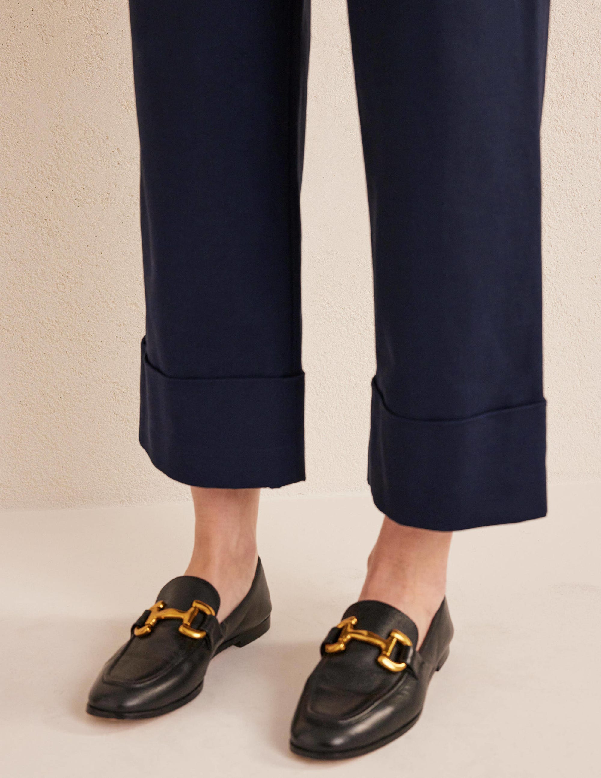 Tailored Turn Up Pants-Navy - Image 5