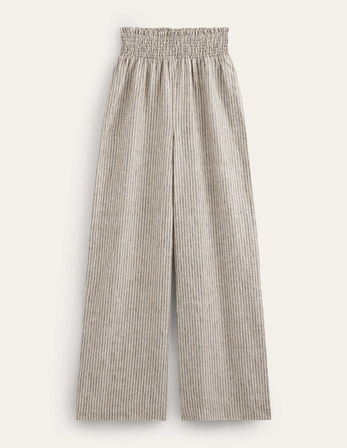 Linen Shirred Waist Pants-Camel and Black Lurex Stripe - Image 6