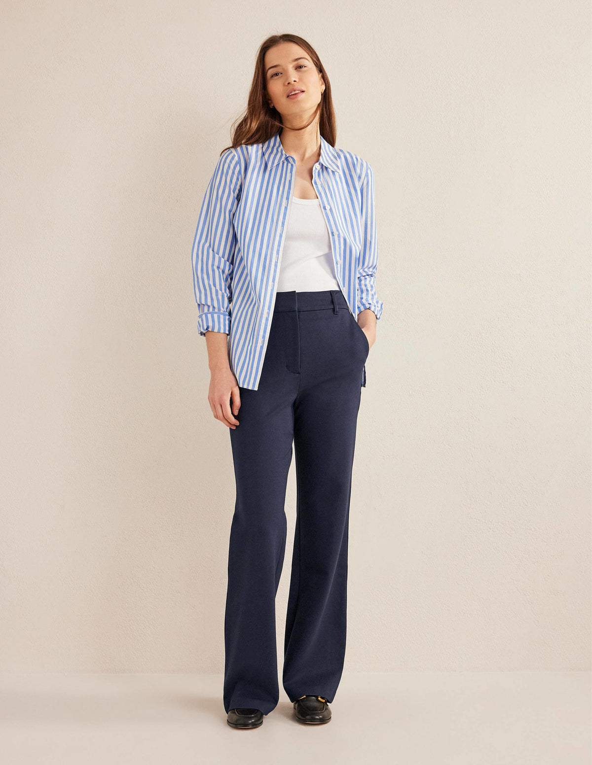 Hampshire Flared Pants-Navy - Image 1