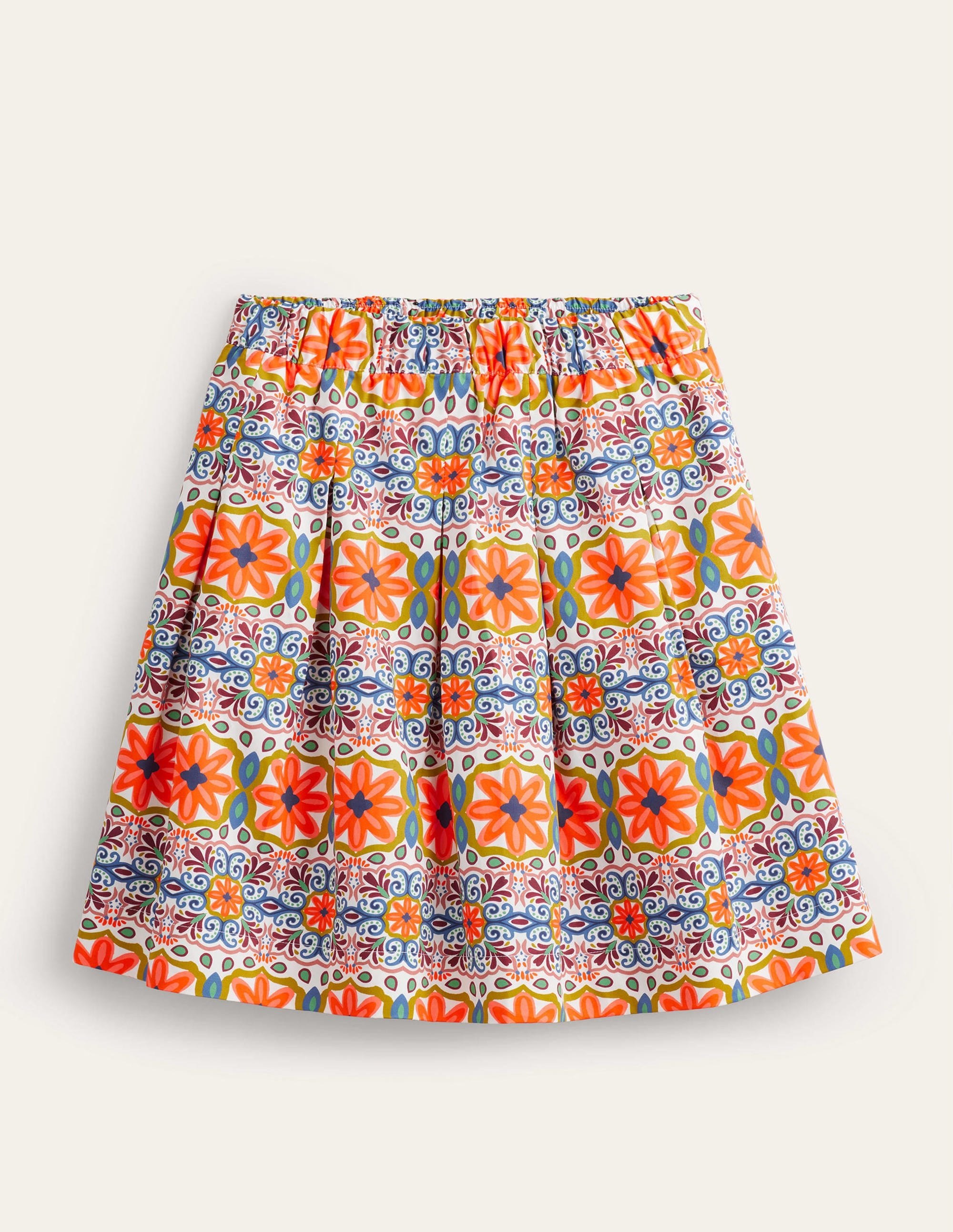 Pleated Cotton Skirt-Multi, Tapestry Stripe - Image 4