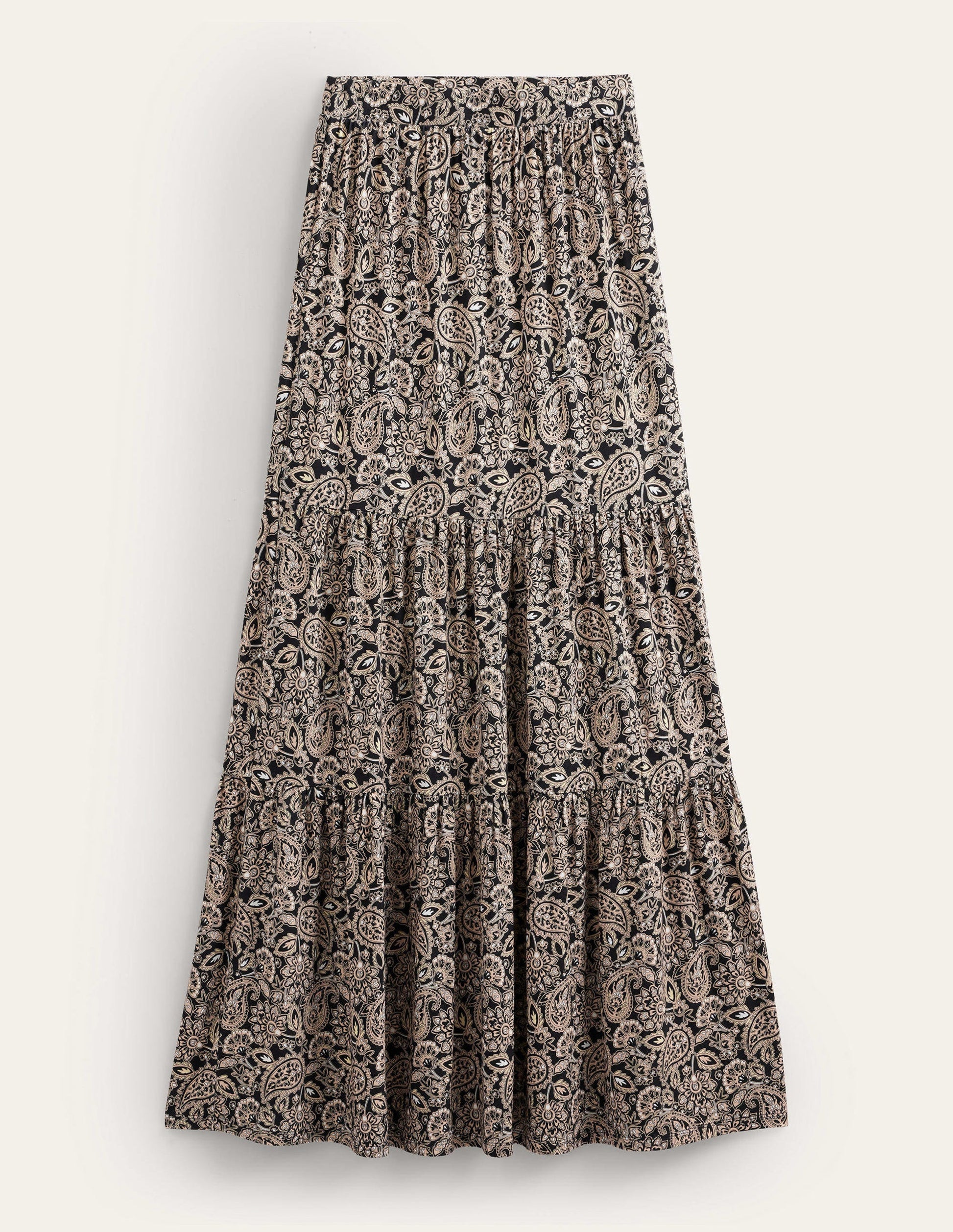 Jersey Maxi Skirt-Black, Paisley Terrace-6