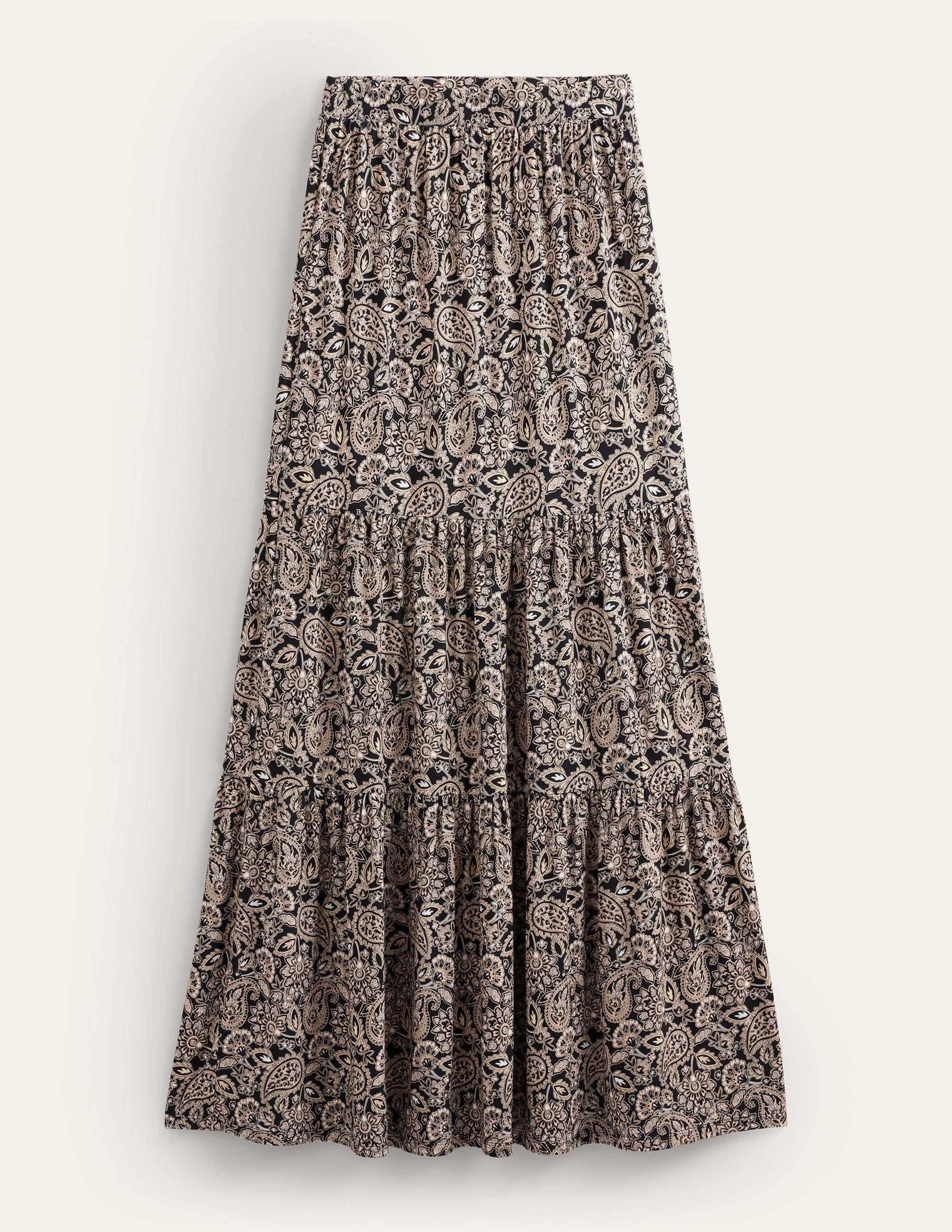 Jersey Maxi Skirt-Black, Paisley Terrace - Image 6