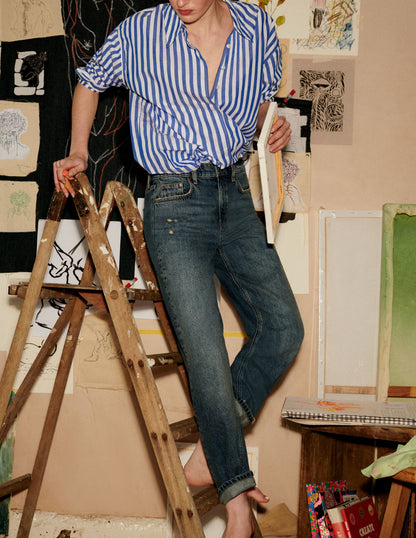 High Rise '90s Tapered Jeans-Mid Vintage-9