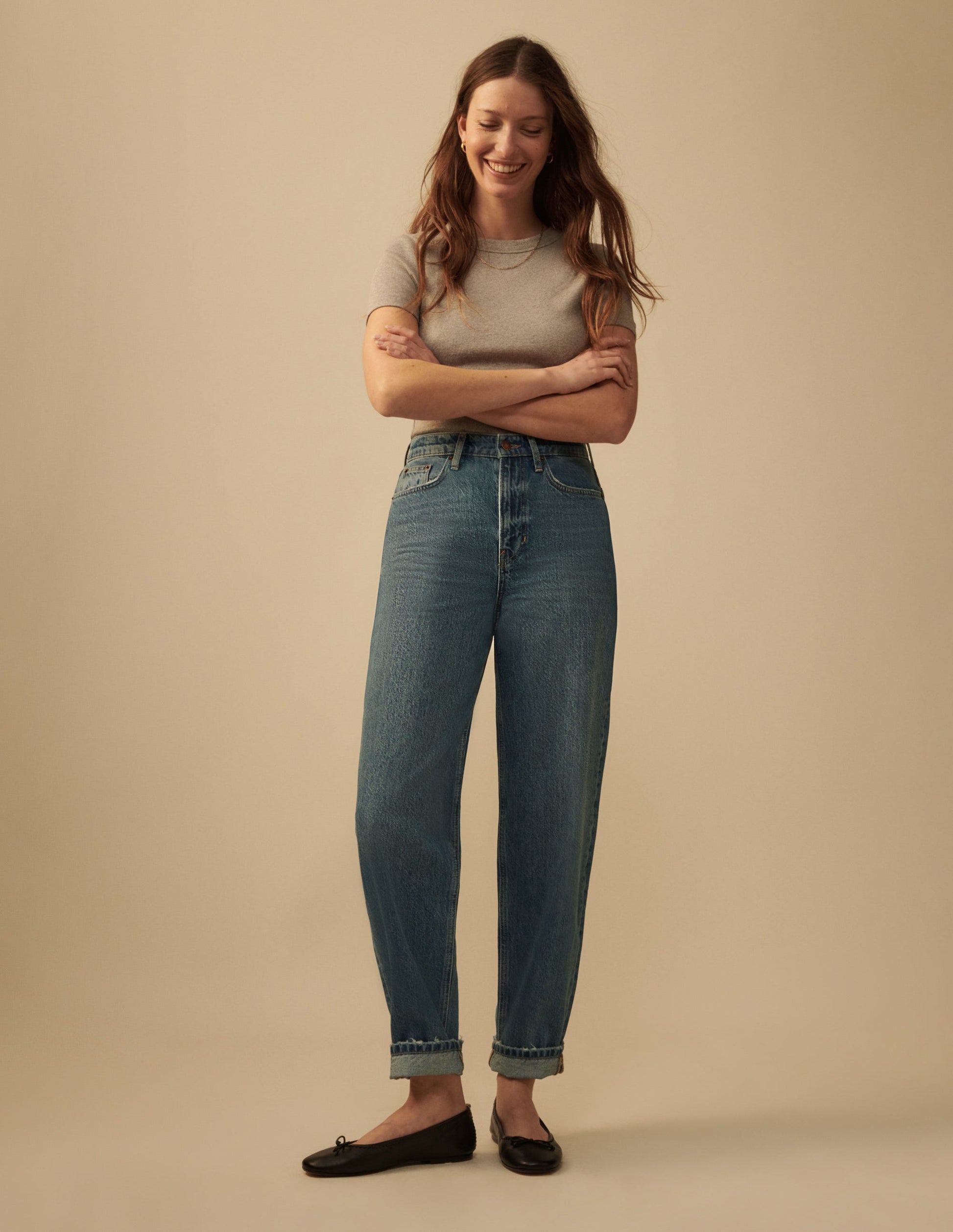 High Rise '90s Tapered Jeans-Mid Vintage-11