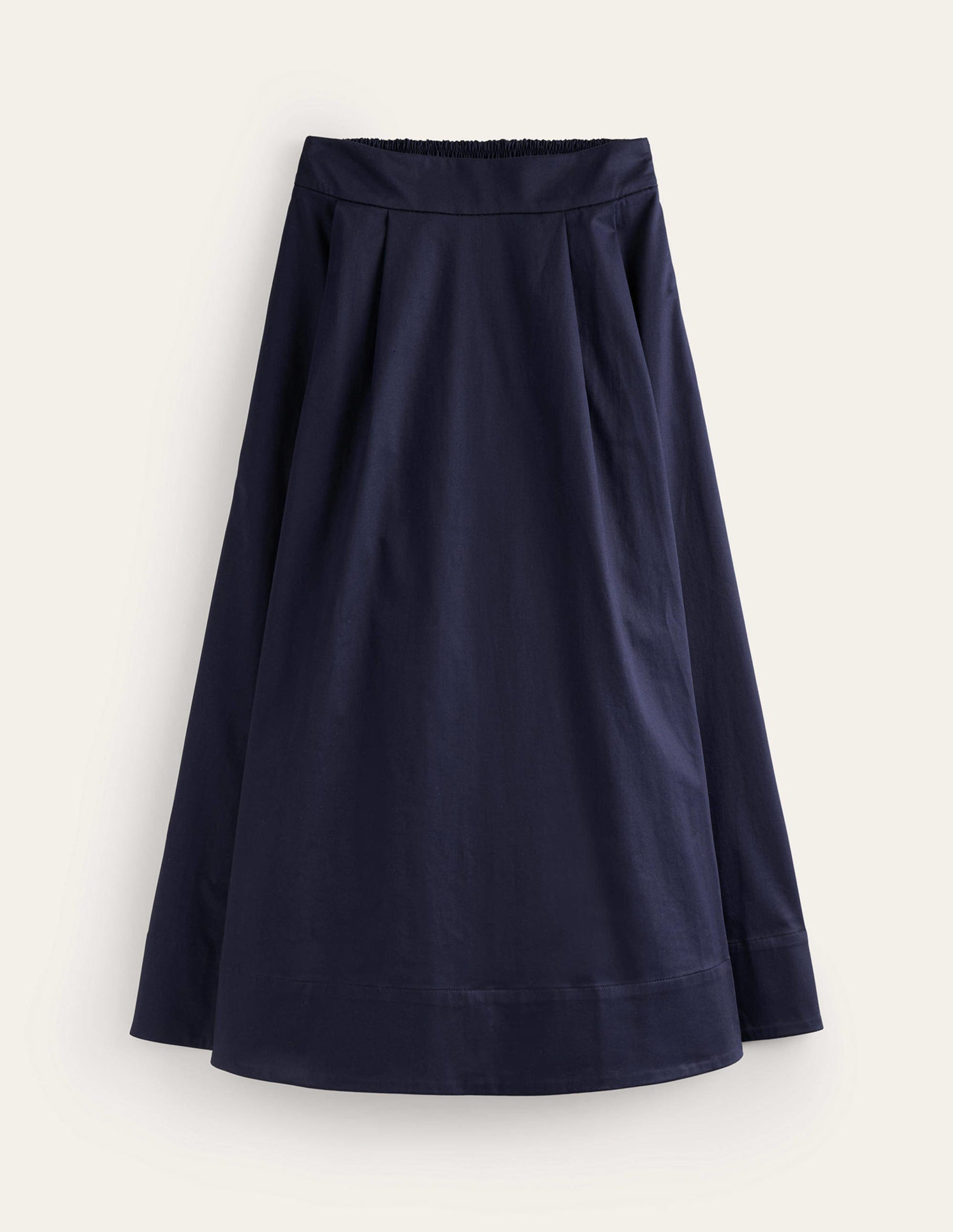 Isabella Cotton Sateen Skirt-Navy-5