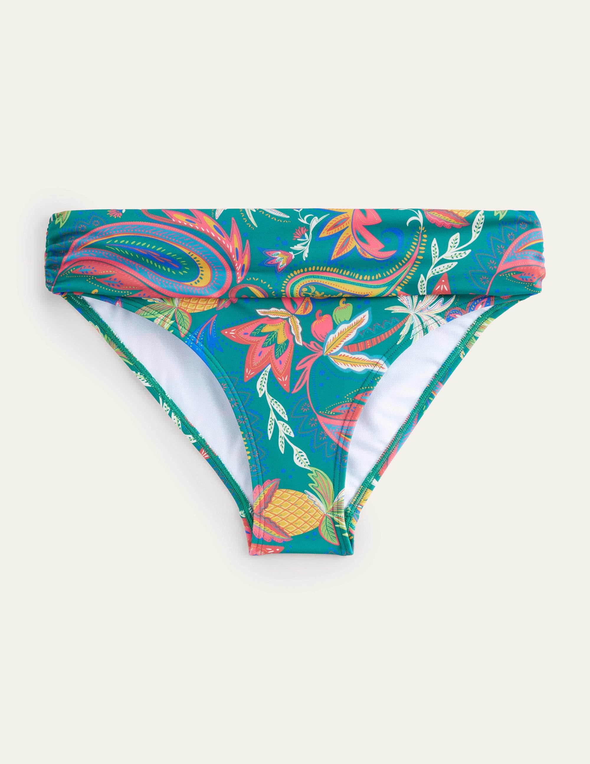 Classic Fold Bikini Bottoms-Emerald, Paradise Paisley - Image 5