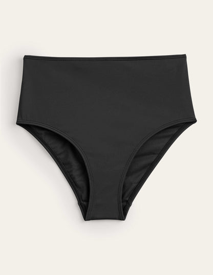 High Waisted Bikini Bottoms-Black