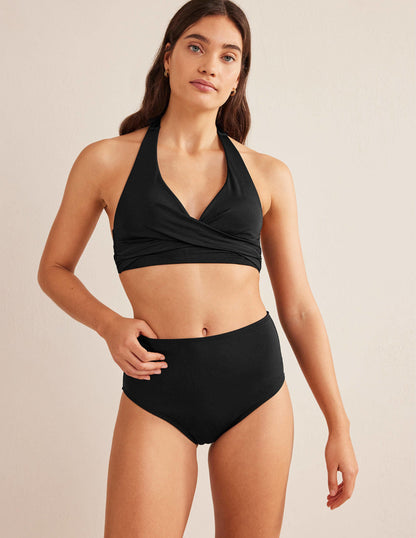 High Waisted Bikini Bottoms-Black