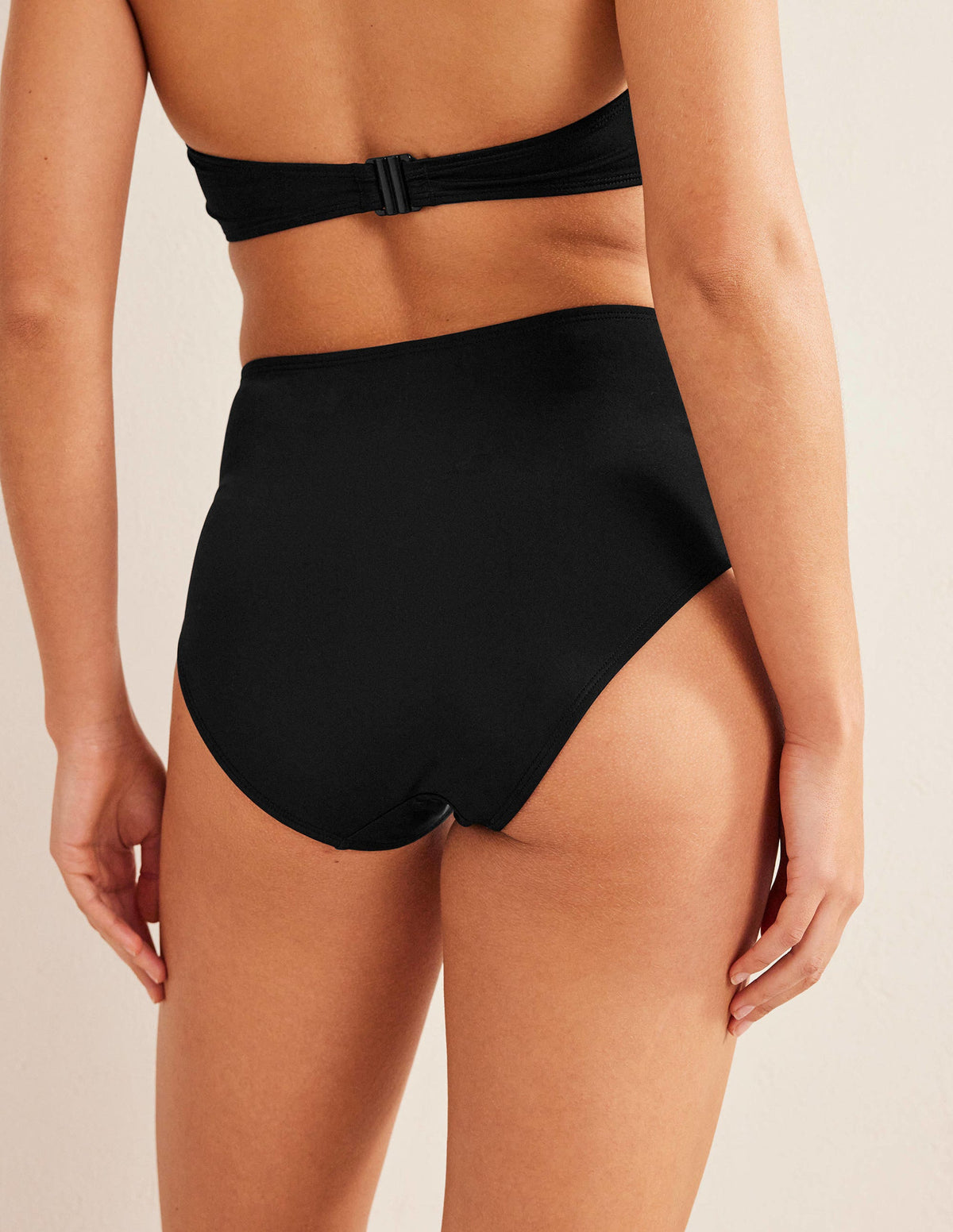 High Waisted Bikini Bottoms-Black - Image 3
