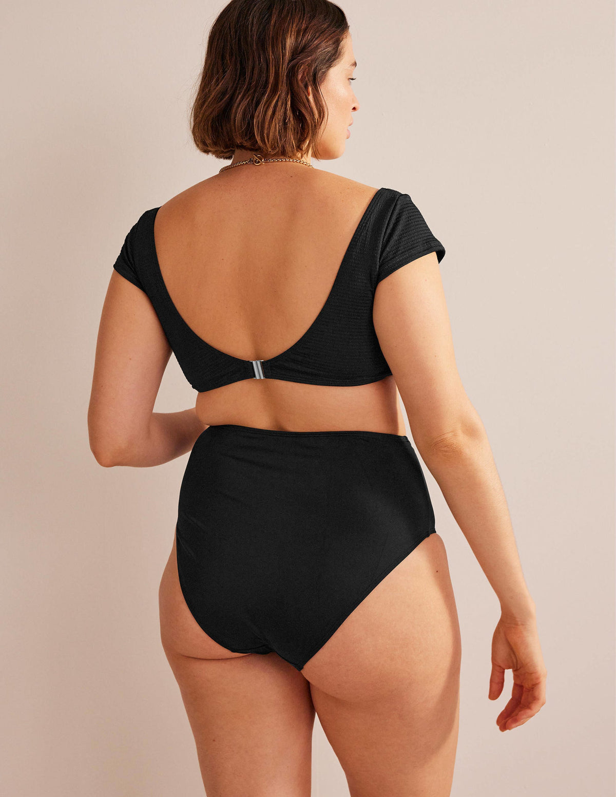 High Waisted Bikini Bottoms-Black - Image 7