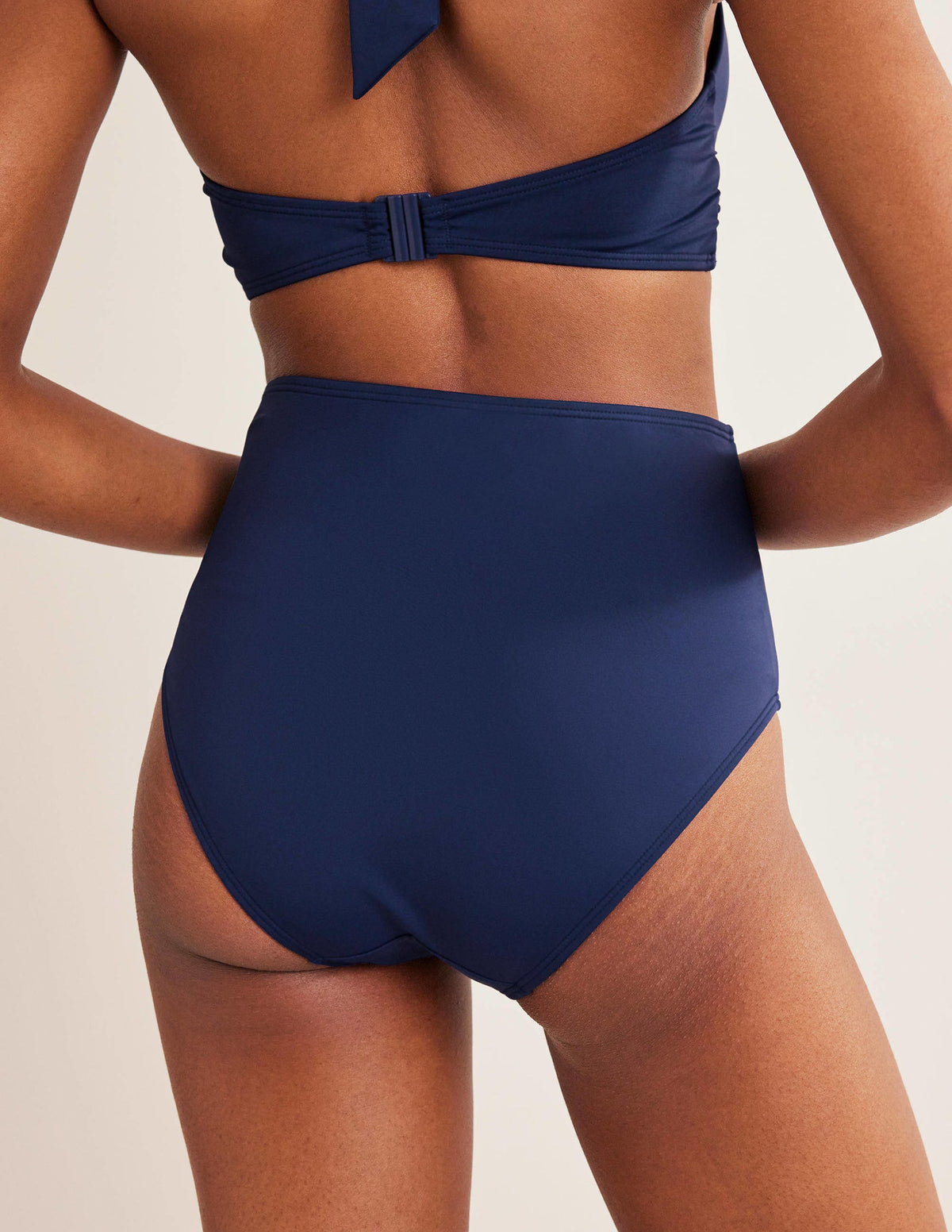 High Waisted Bikini Bottoms-French Navy - Image 3