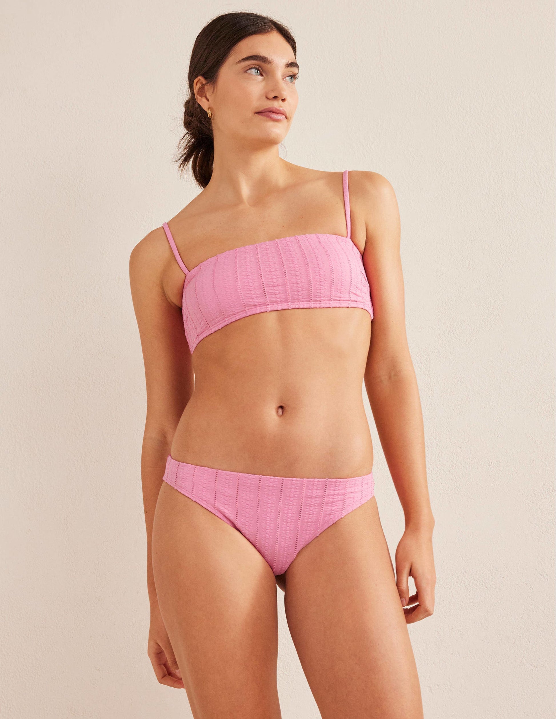 Classic Bikini Bottoms-Candy Floss Pink Texture-1