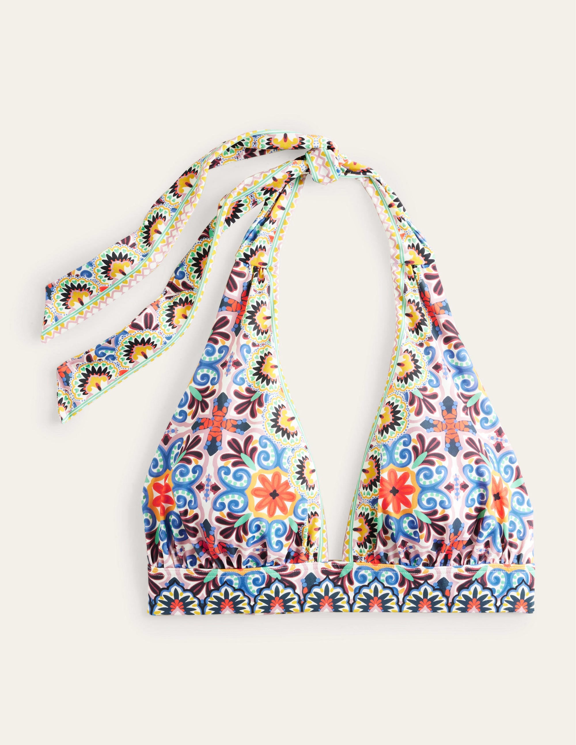 Merano Deep V-neck Bikini Top-Multi, Tapestry Tile - Image 5