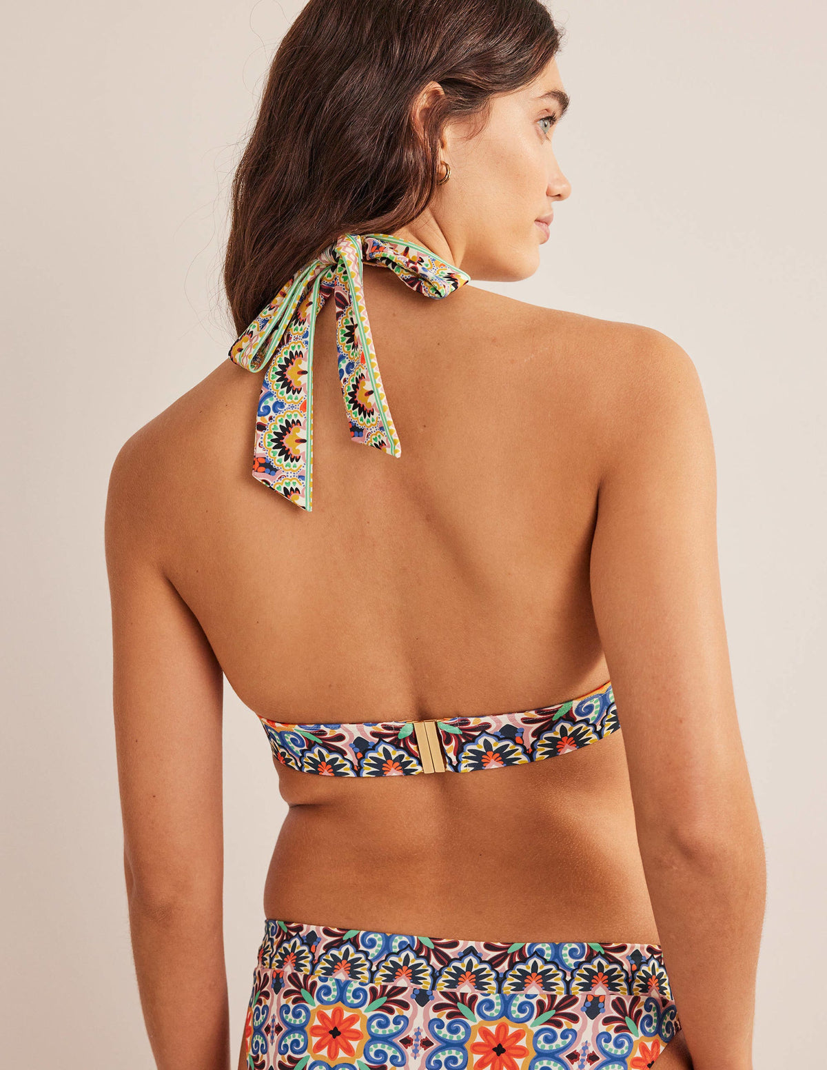 Merano Deep V-neck Bikini Top-Multi, Tapestry Tile - Image 3