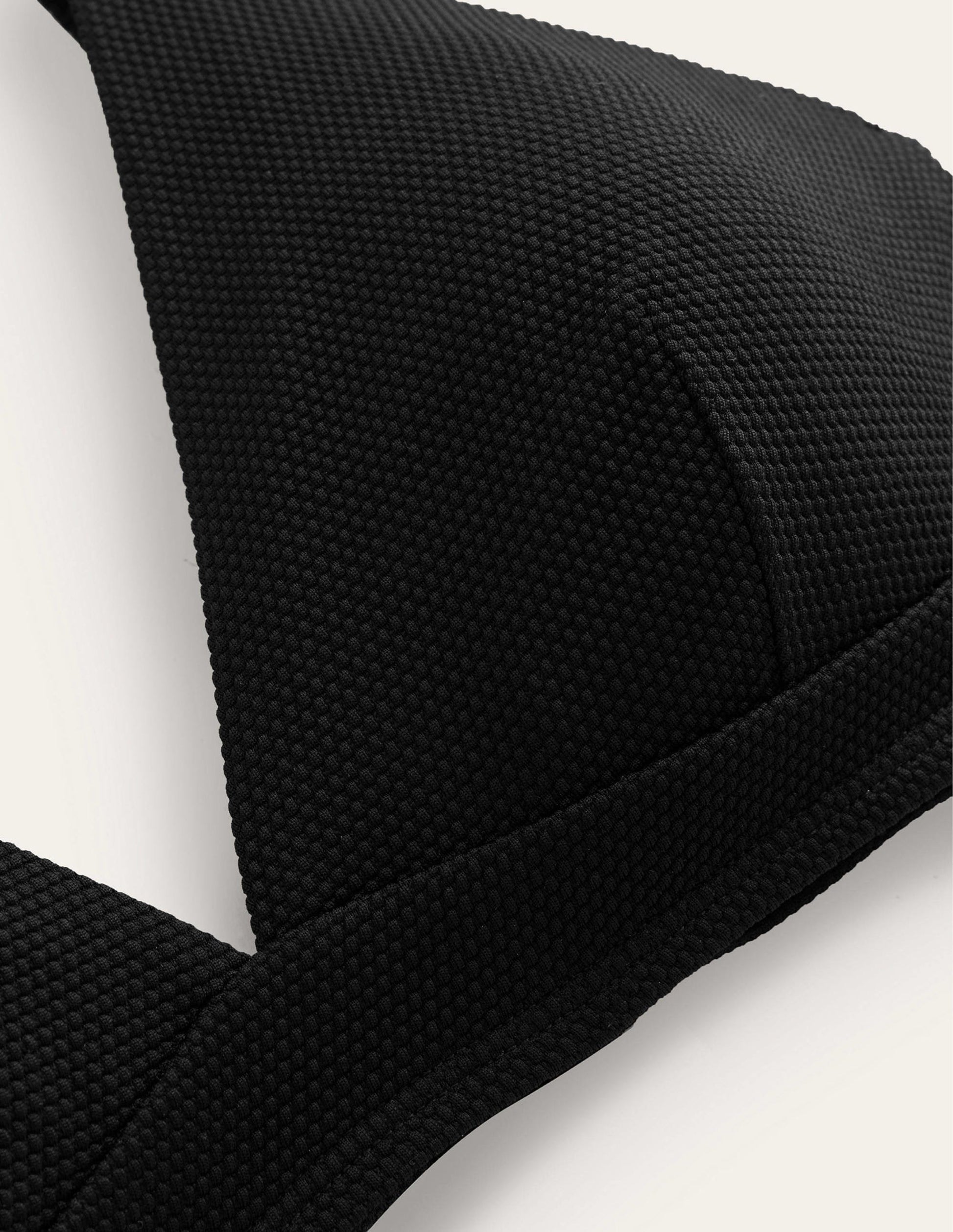 Arezzo V-neck Bikini Top-Black Texture-7
