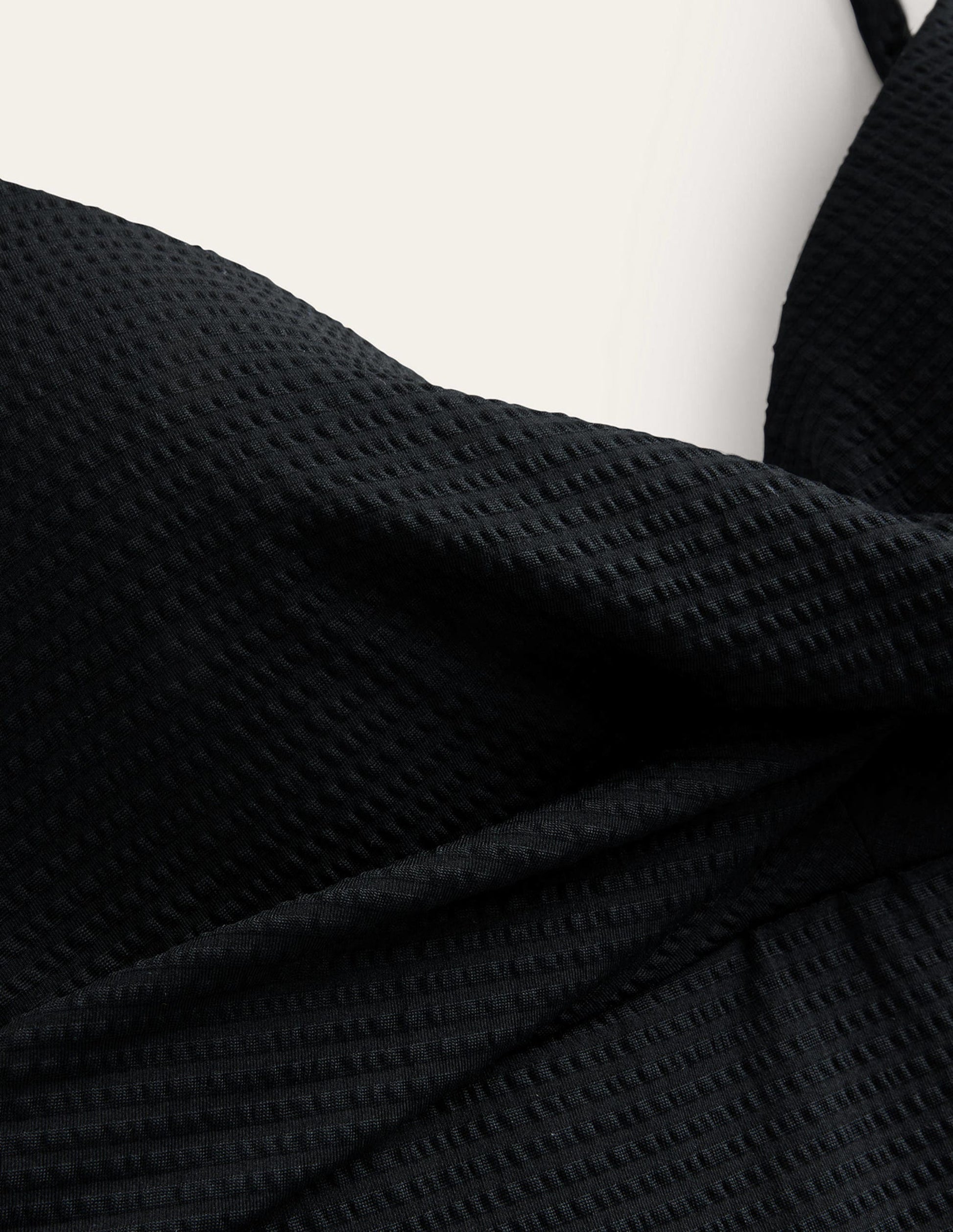 Capri Cup-size Swimsuit-Black Seersucker Texture-5