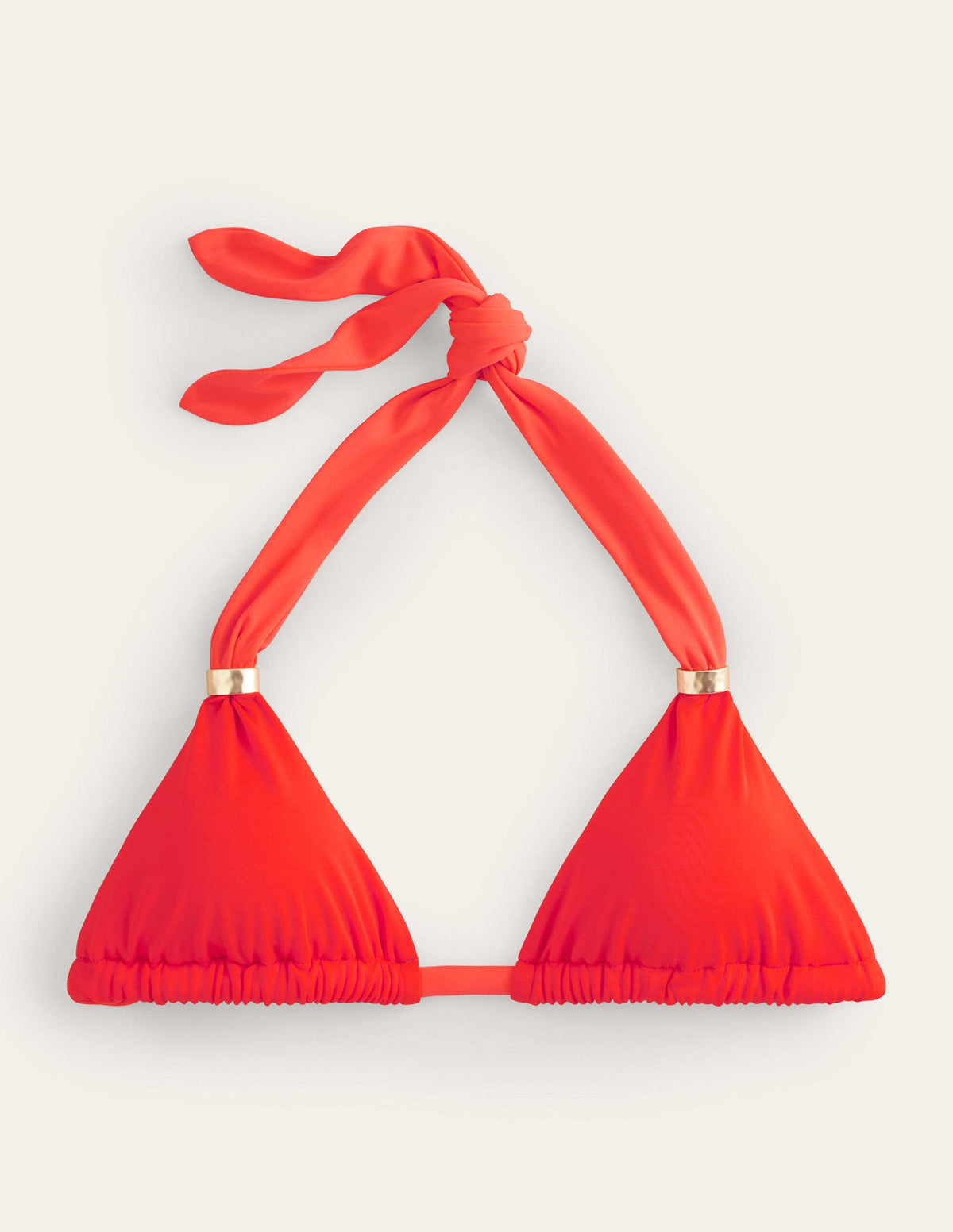 Bead Gather Halter Bikini Top-Fire - Image 2