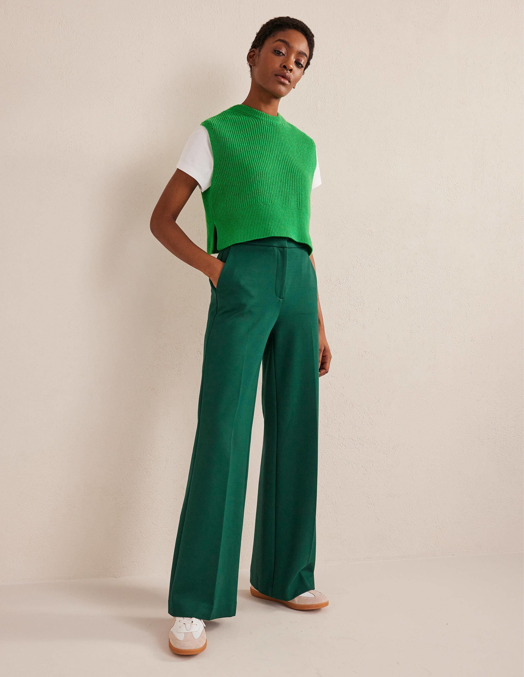 Westbourne Ponte Pants-Emerald Night - Image 1